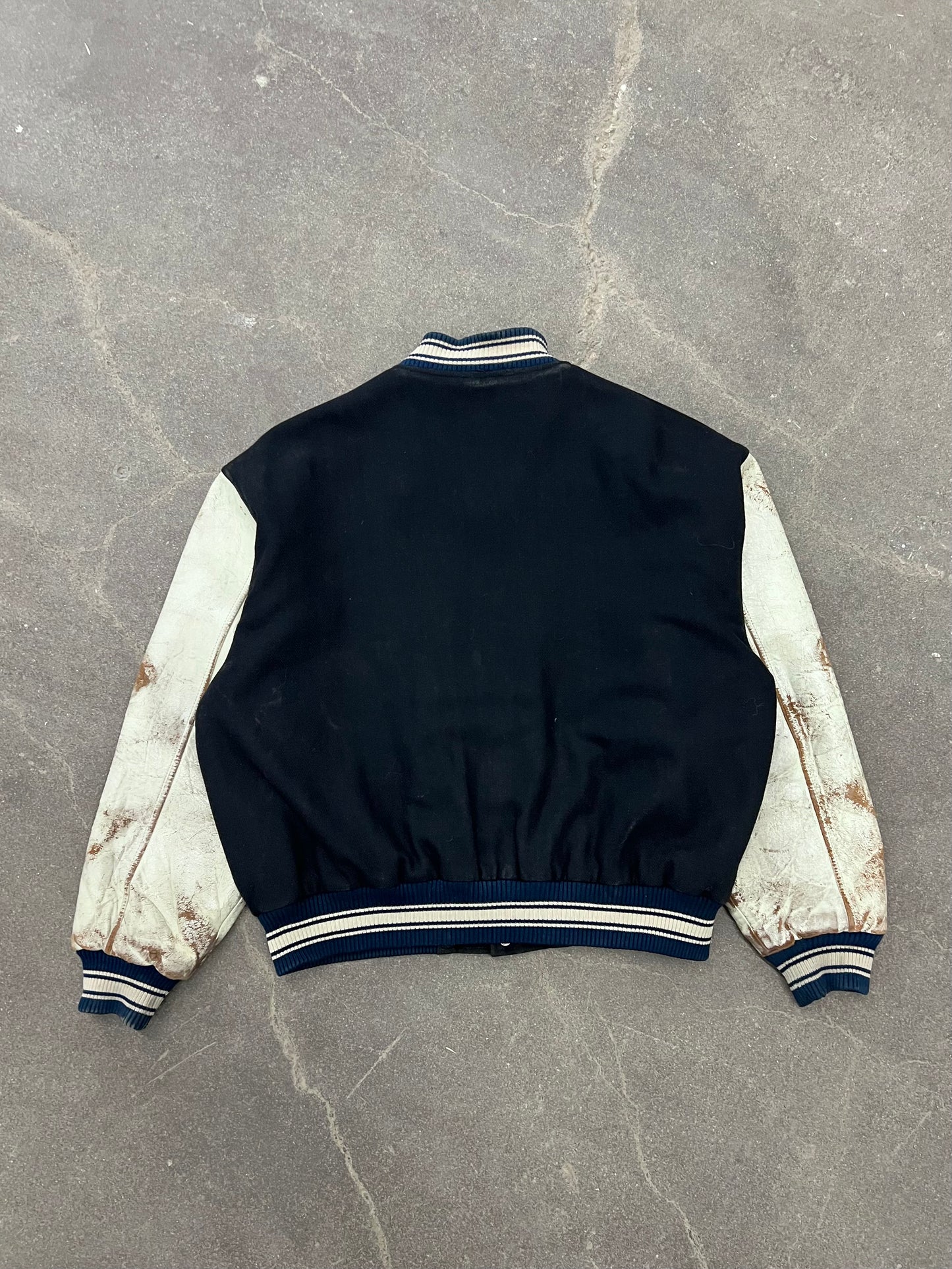 1980's/1990's Eddie Bauer Wool & Leather Letterman Varsity Jacket - XL