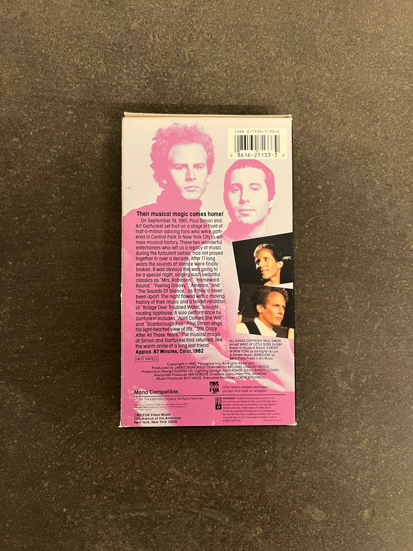 1991 Simon and Garfunkel The Concert in Central Park VHS Tape