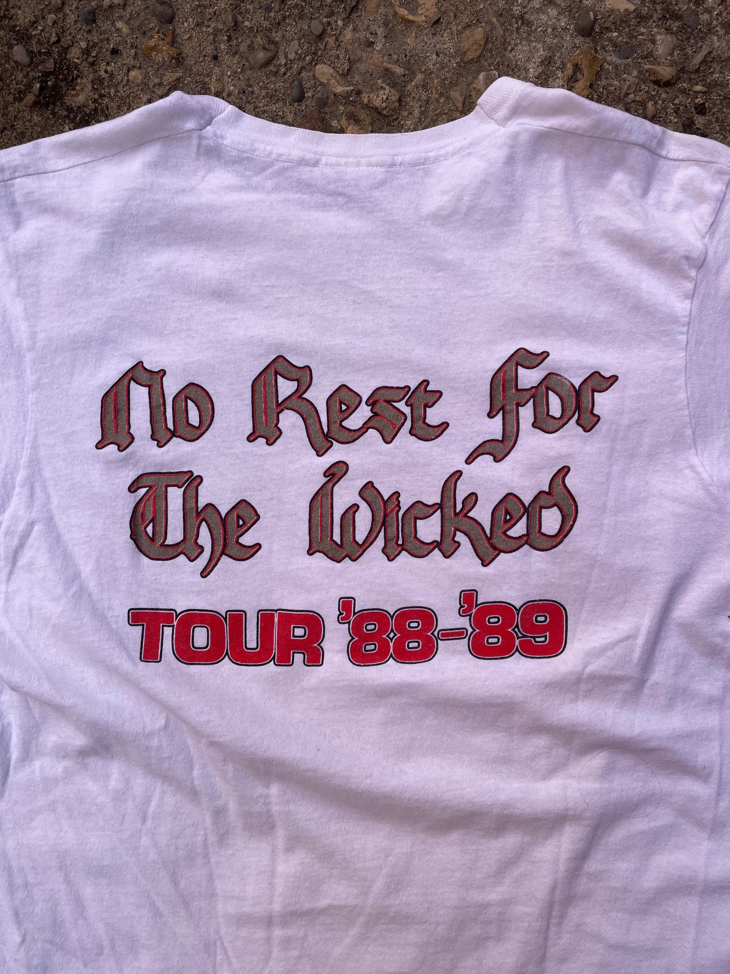 1988/1989 Ozzy Osbourne 'No Rest For The Wicked' Tour Band T-Shirt - L