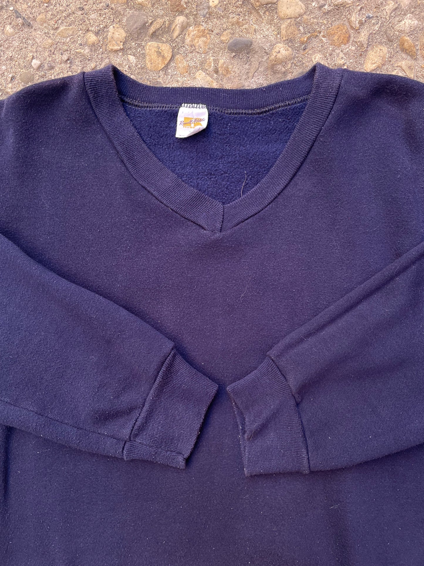 1970's Russell Athletic Blank V-Neck Sweatshirt - XS/S