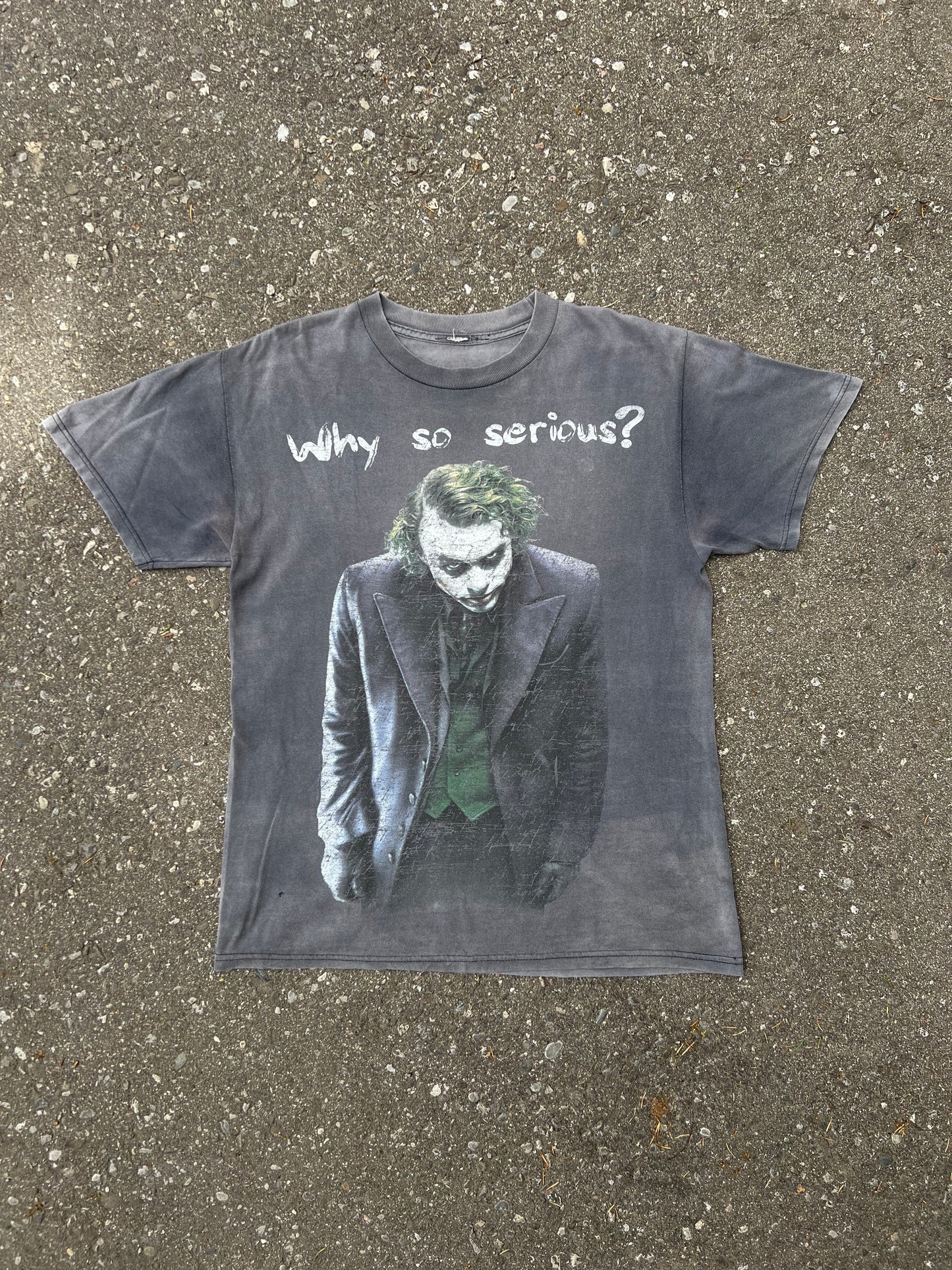 2008 'Why So Serious?' The Dark Knight Faded Graphic T-Shirt - L