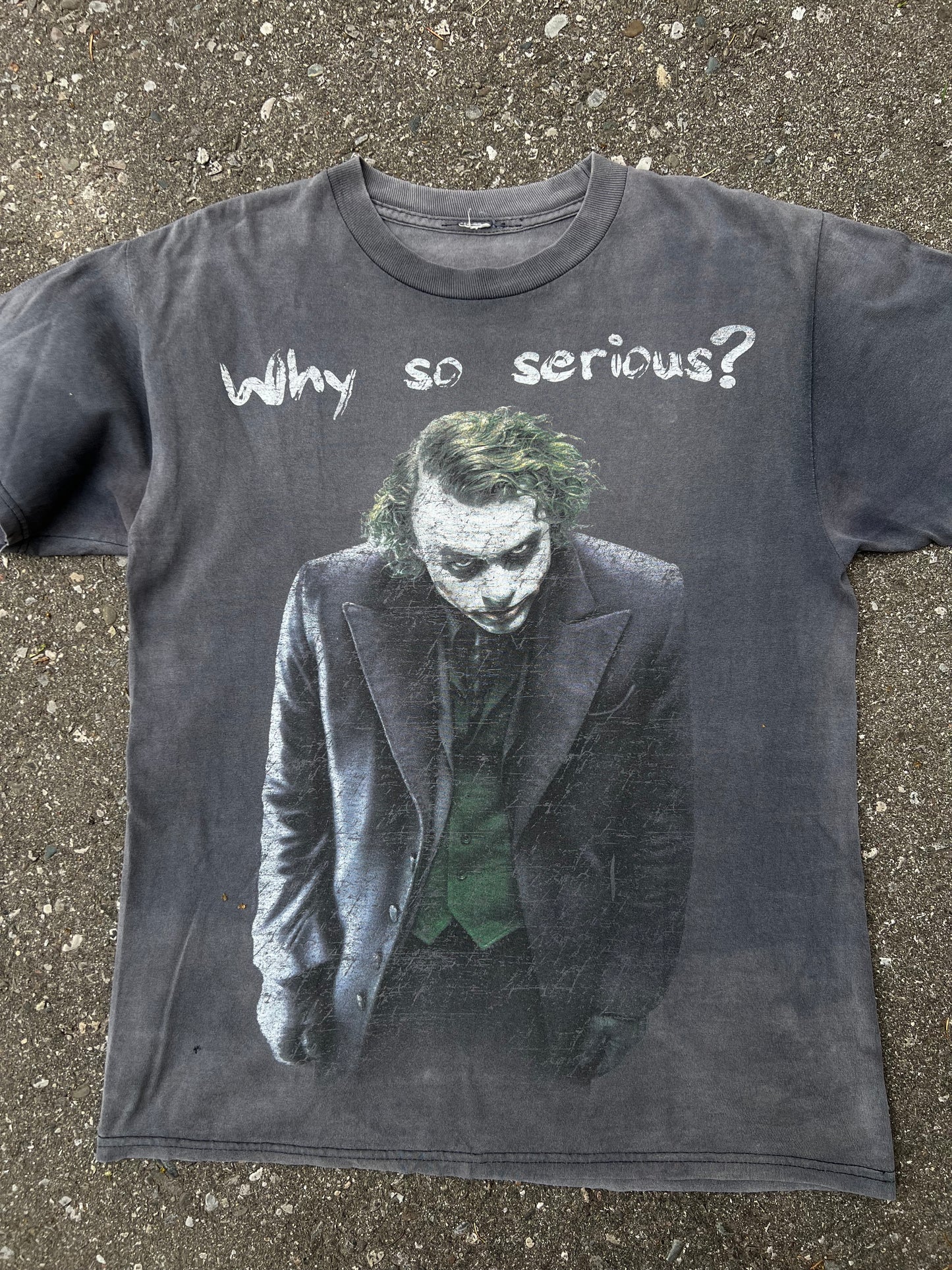 2008 'Why So Serious?' The Dark Knight Faded Graphic T-Shirt - L