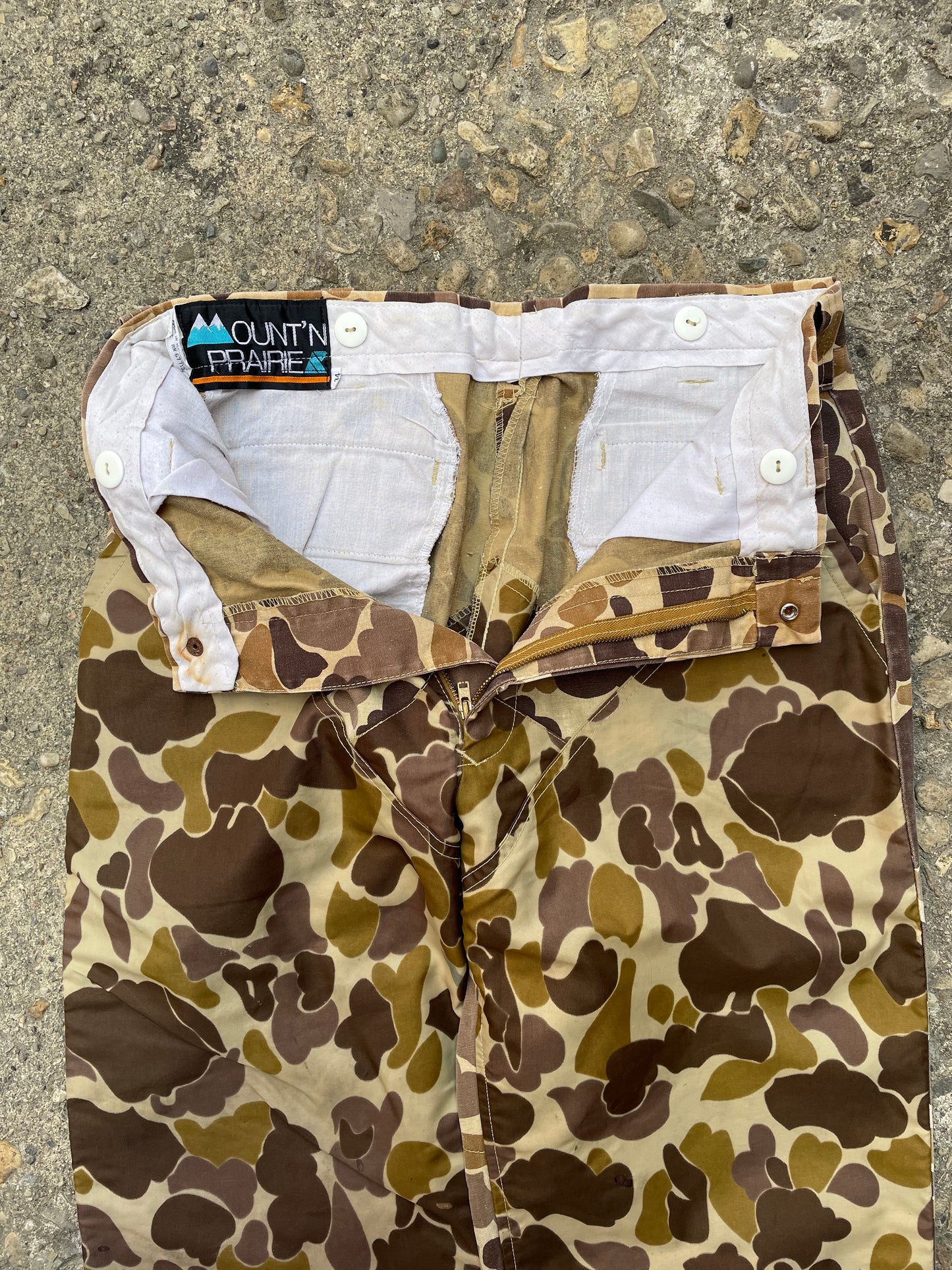 1970's/1980's Mountain Praire Duck Camo Hunting Pants - 34