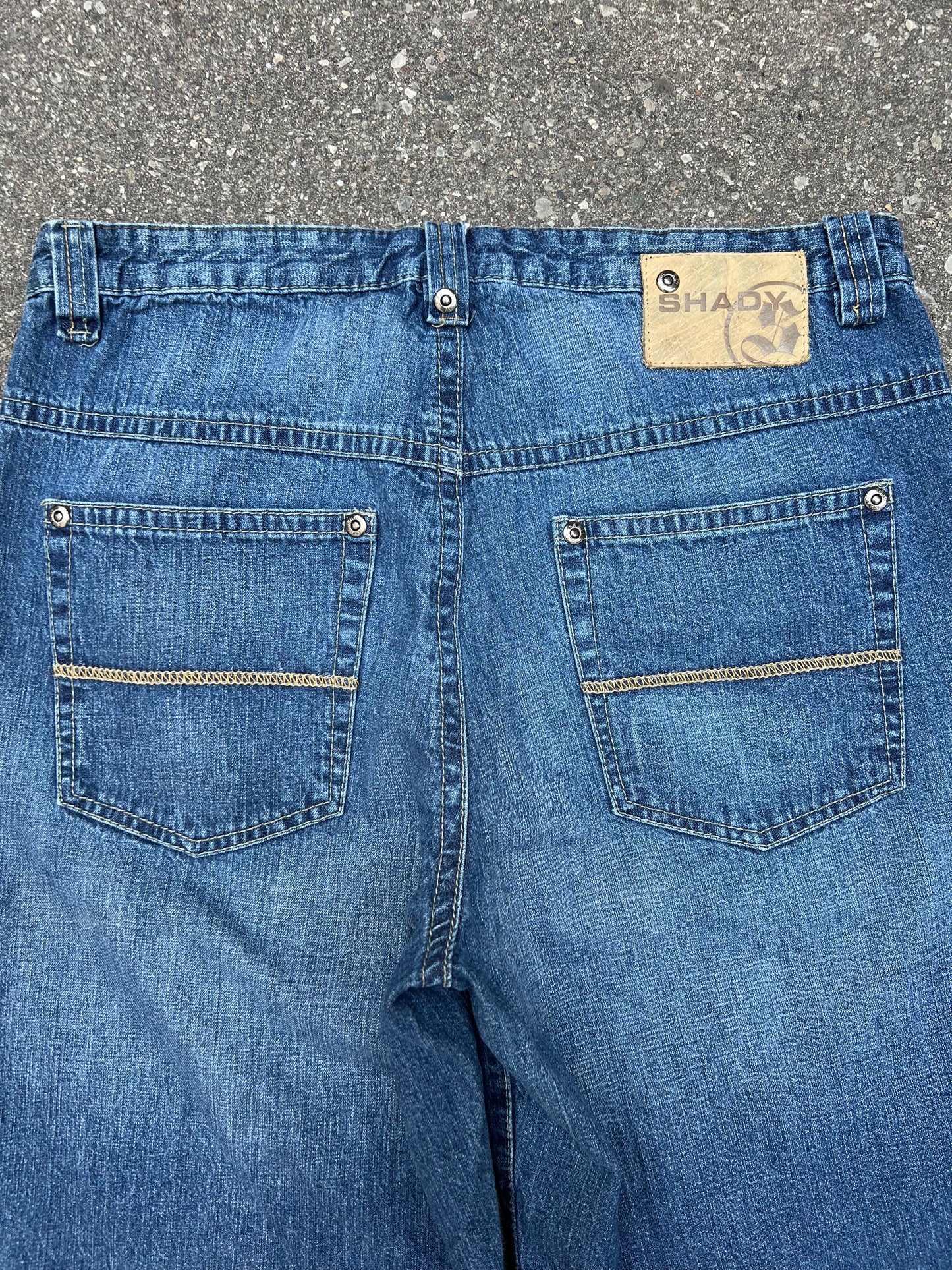2000's Shady Baggy Faded Denim Jean Shorts - 34