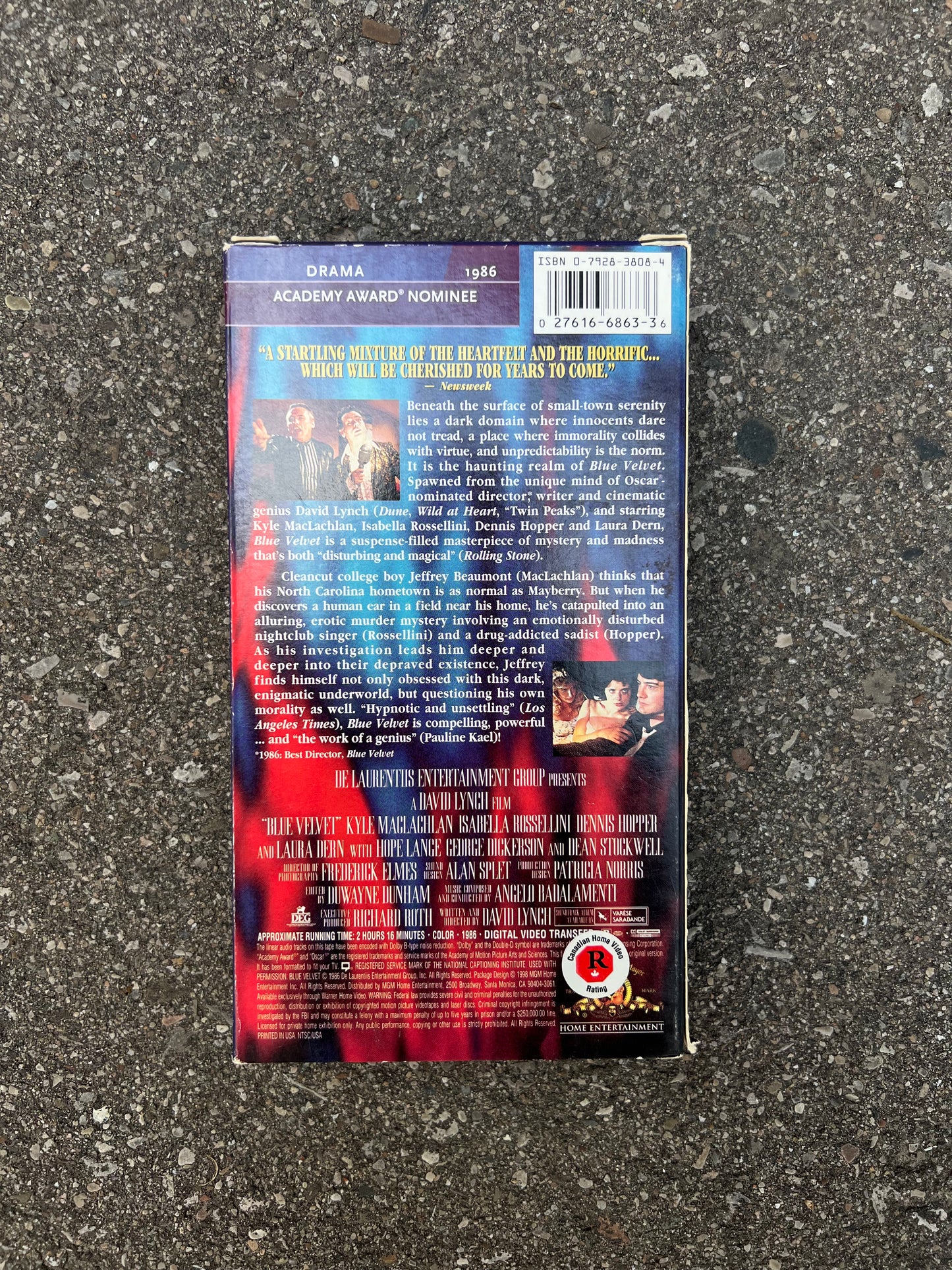 1986 Blue Velvet VHS Tape