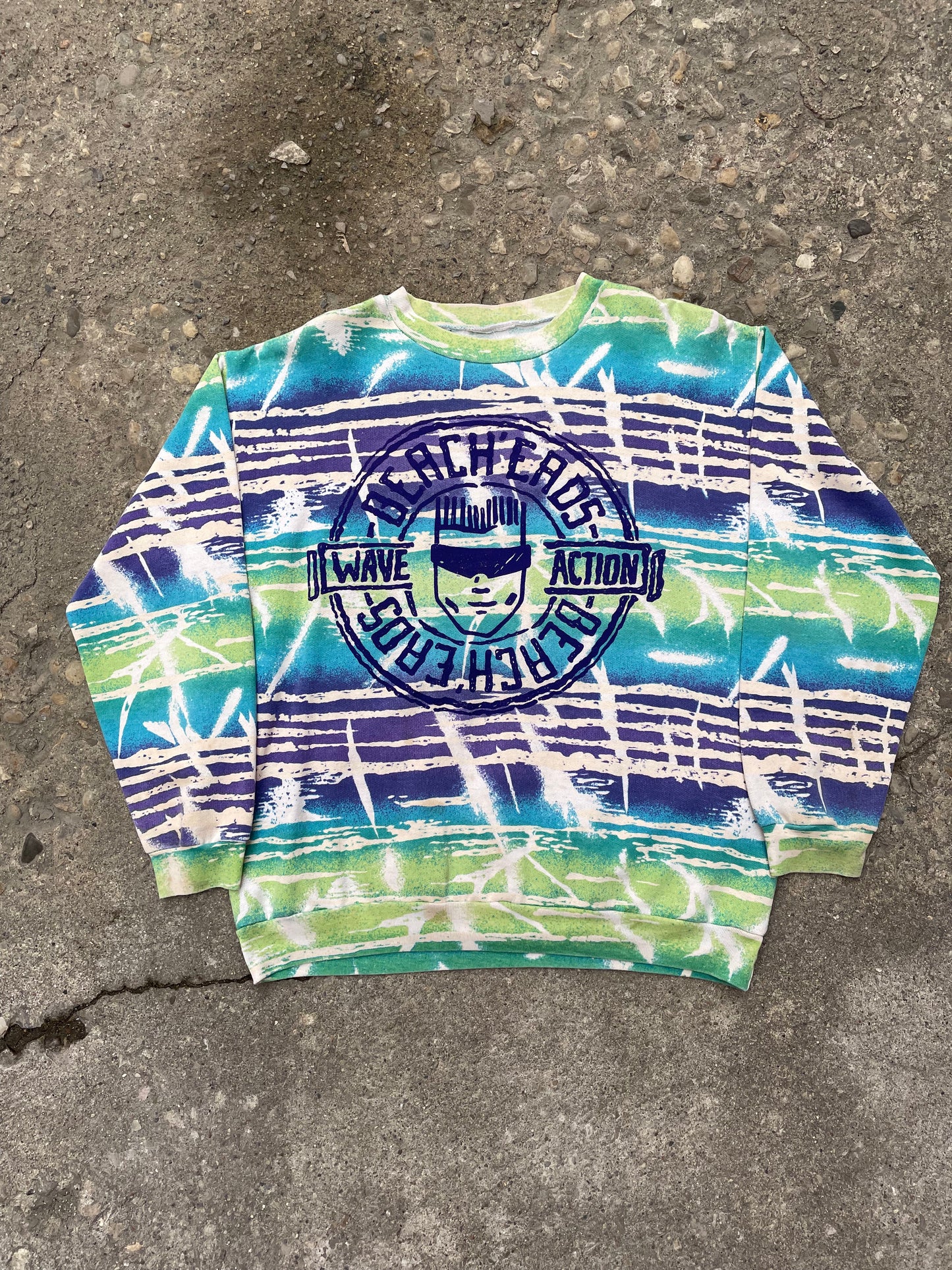 1980's/1990's Beach Heads Crazy Printed Crewneck - L