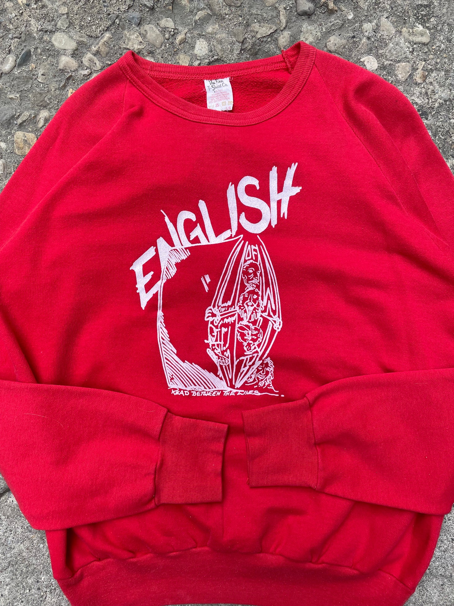 1980's 'English' Graphic Crewneck - L