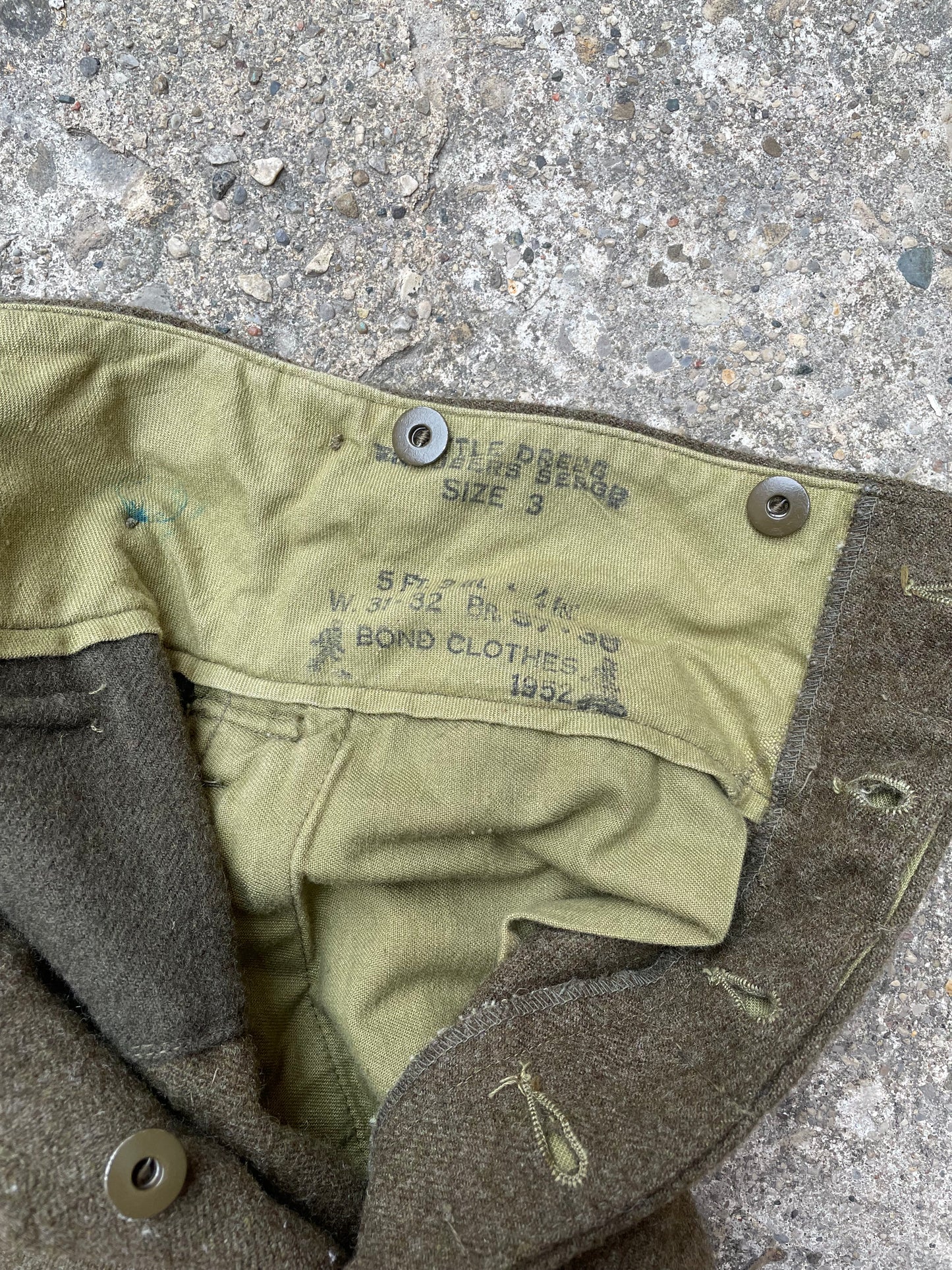 1952 Canadian Military Wool Battle Dress Trousers/Pants - 32