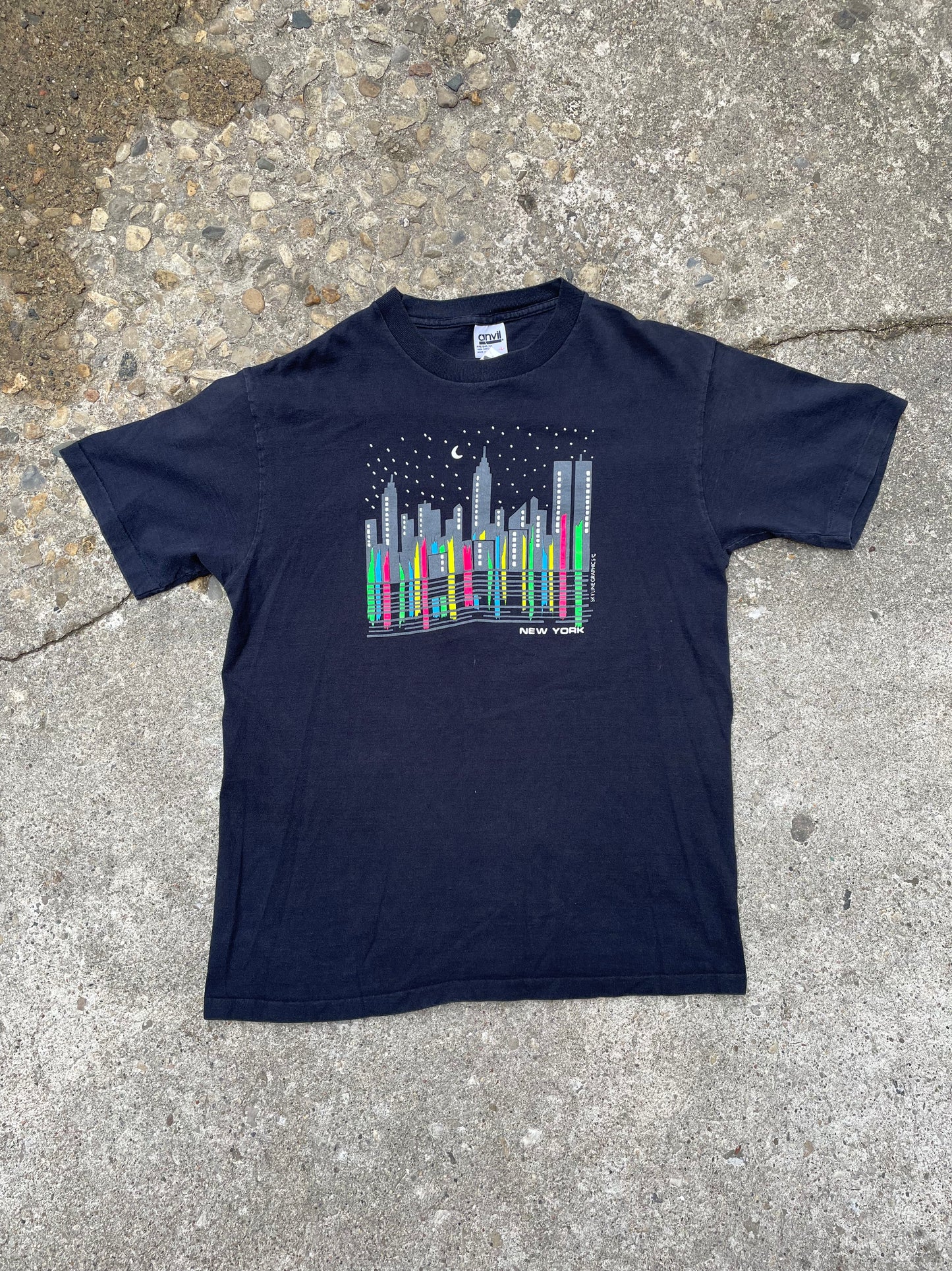 1990's New York City Skyline Graphic T-Shirt - L