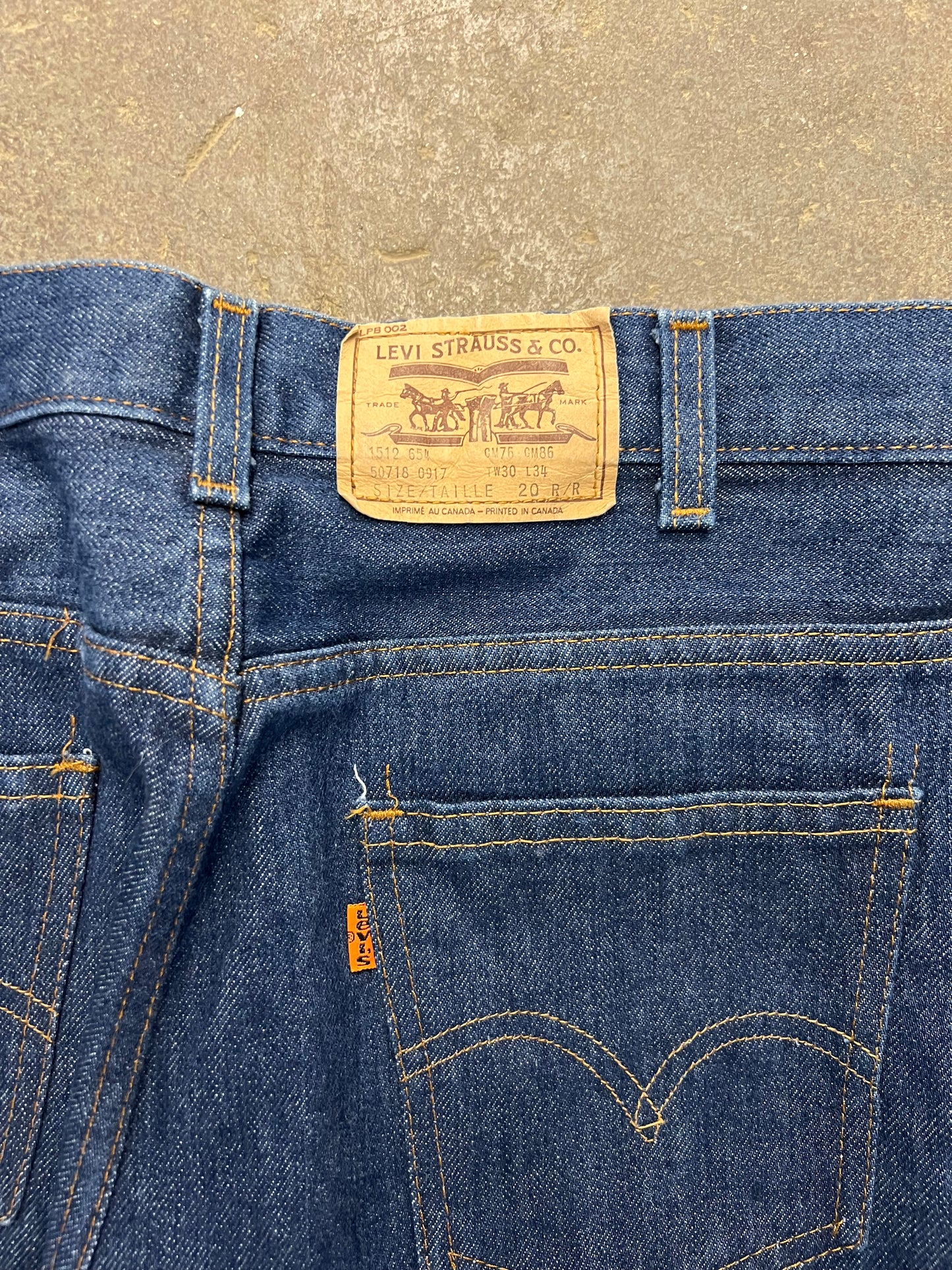 1981 Levi's 50718 Orange Tab Dark Wash Denim Jeans - 30