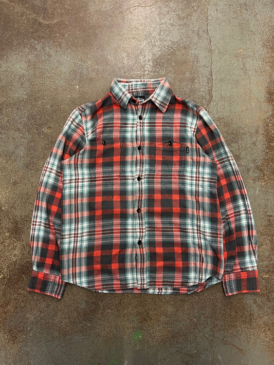 2000's Stussy Cotton Flannel Button Up Shirt - M