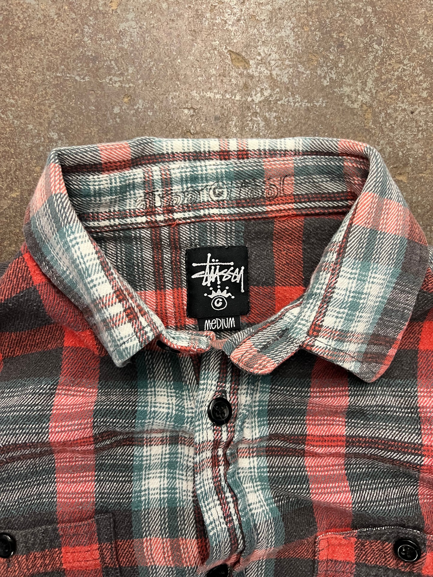 2000's Stussy Cotton Flannel Button Up Shirt - M