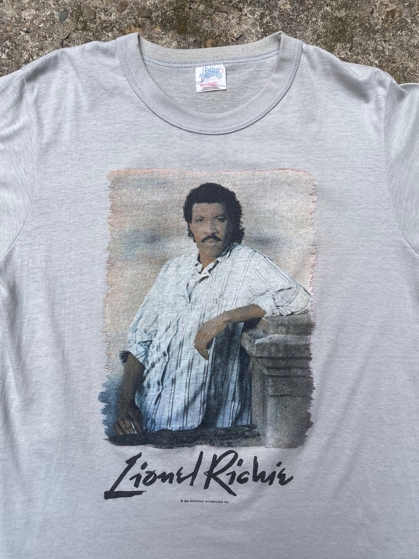 1986 Lionel Richie 'Say You Say Me' Ringer Band T-Shirt - L