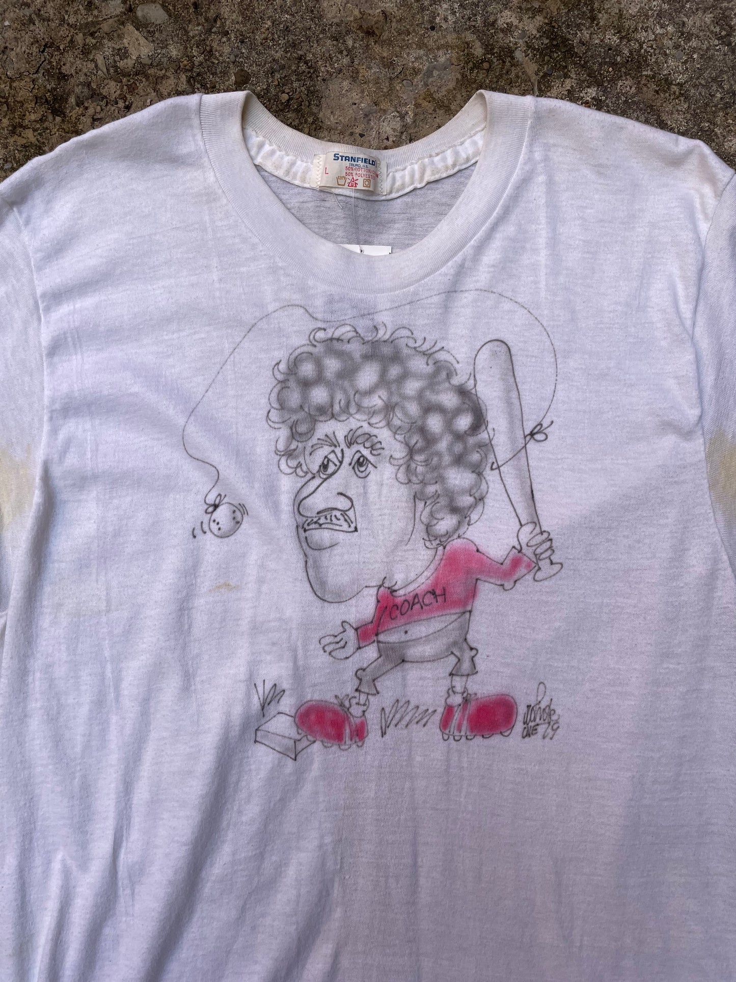 1979 'Coach' Airbrushed T-Shirt - M