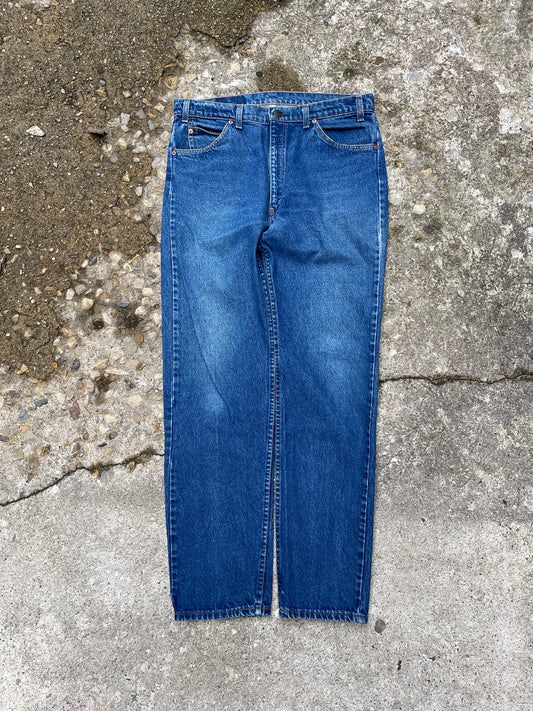 1990's Levi's 505 Orange Tab Dark Wash Denim Jeans - 36