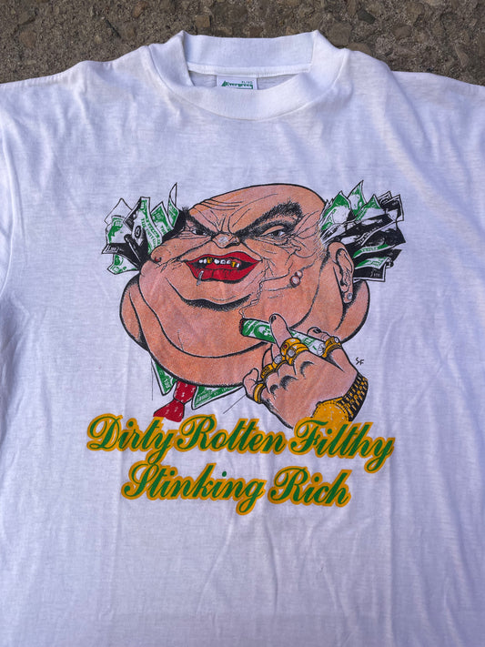 1980's Warrant 'Dirty Rotten Filthy Stinking Rich' Album Band T-Shirt - XL