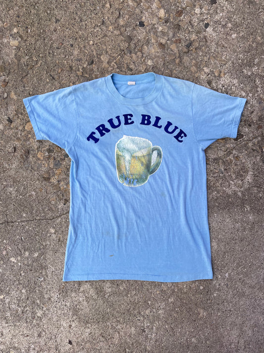 1970's True Blue Beer Iron On Graphic T-Shirt - M
