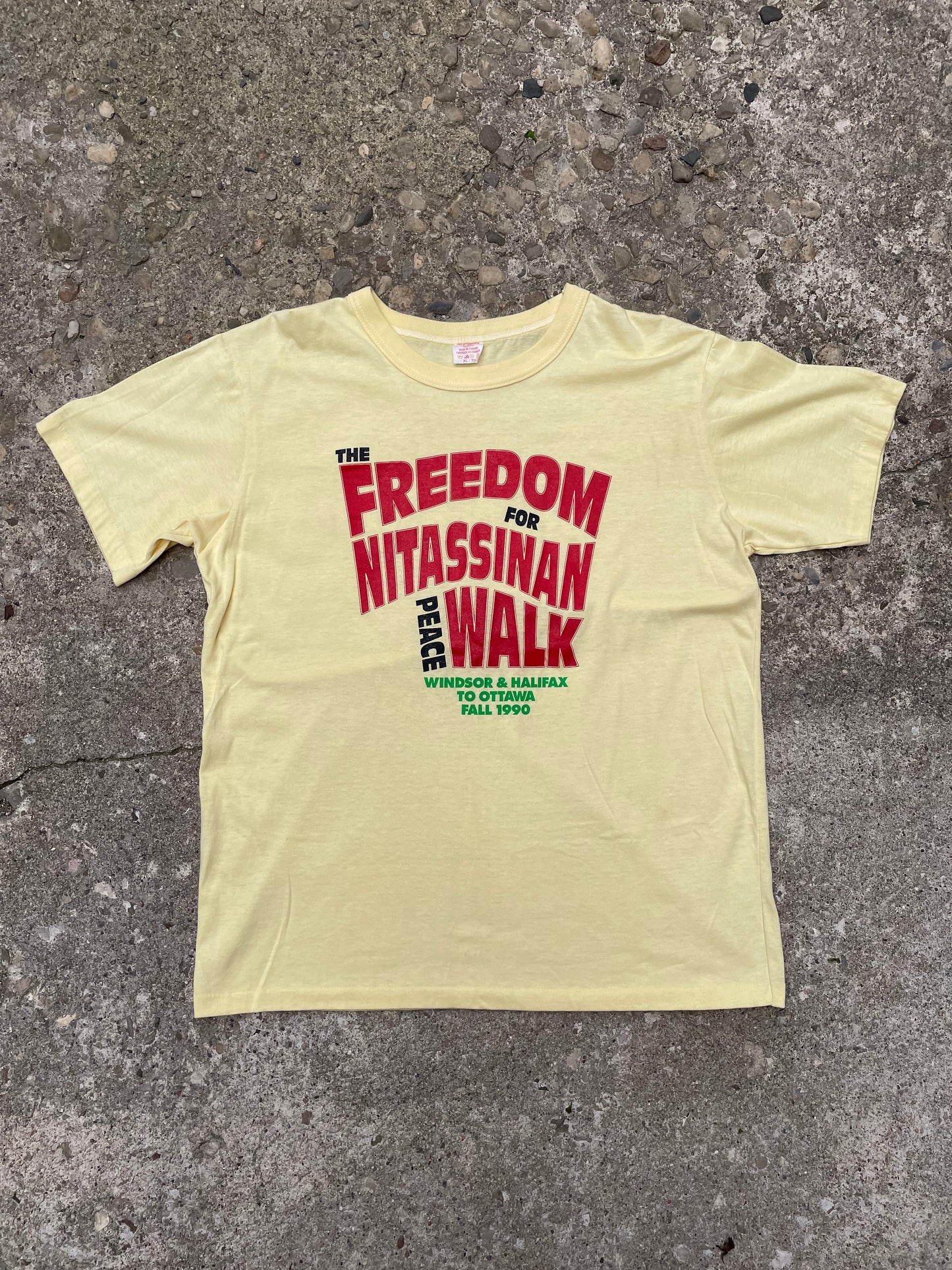 1990 Freedom for Nitassinan Peace Walk Graphic T-Shirt - L