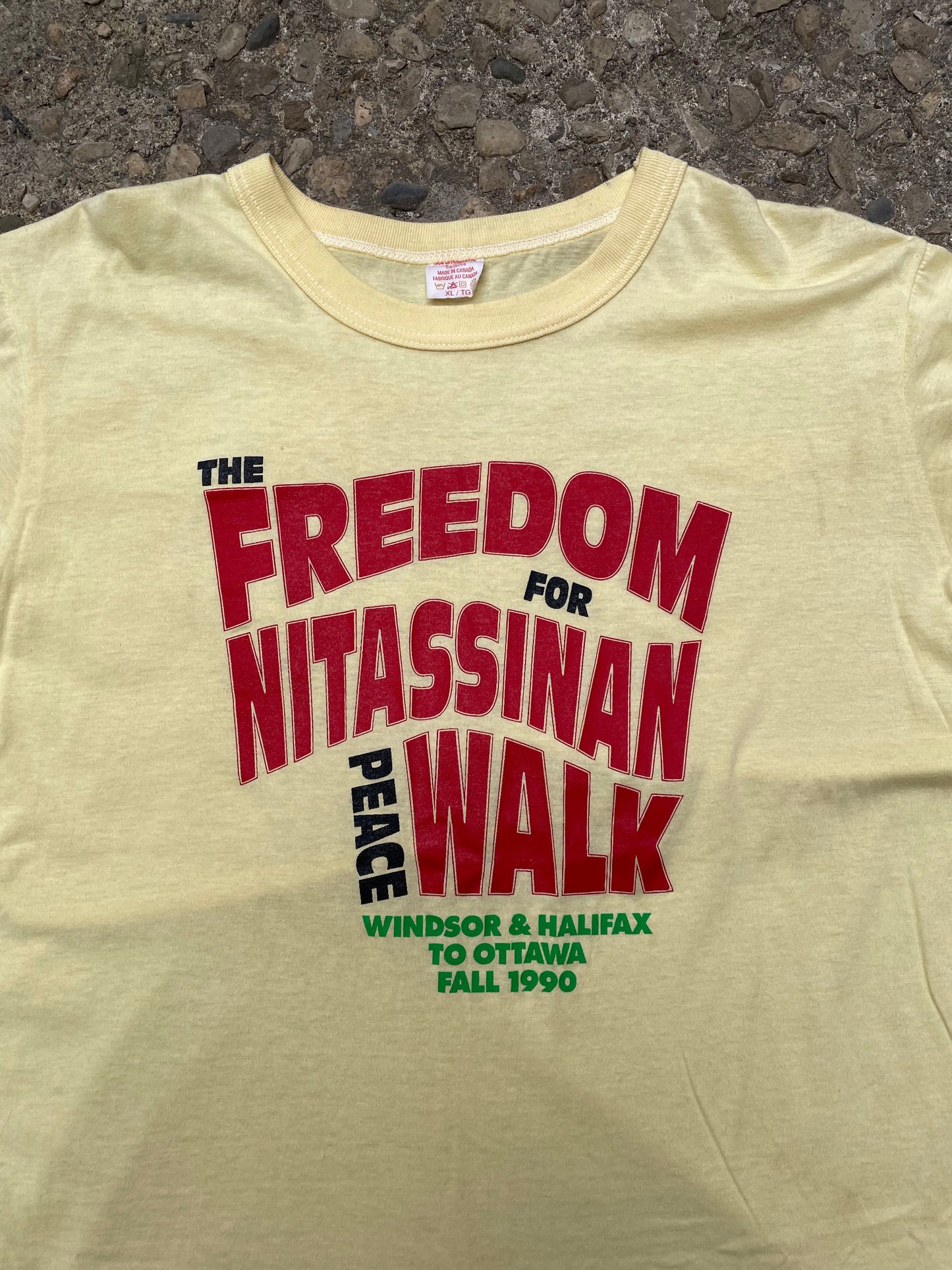 1990 Freedom for Nitassinan Peace Walk Graphic T-Shirt - L