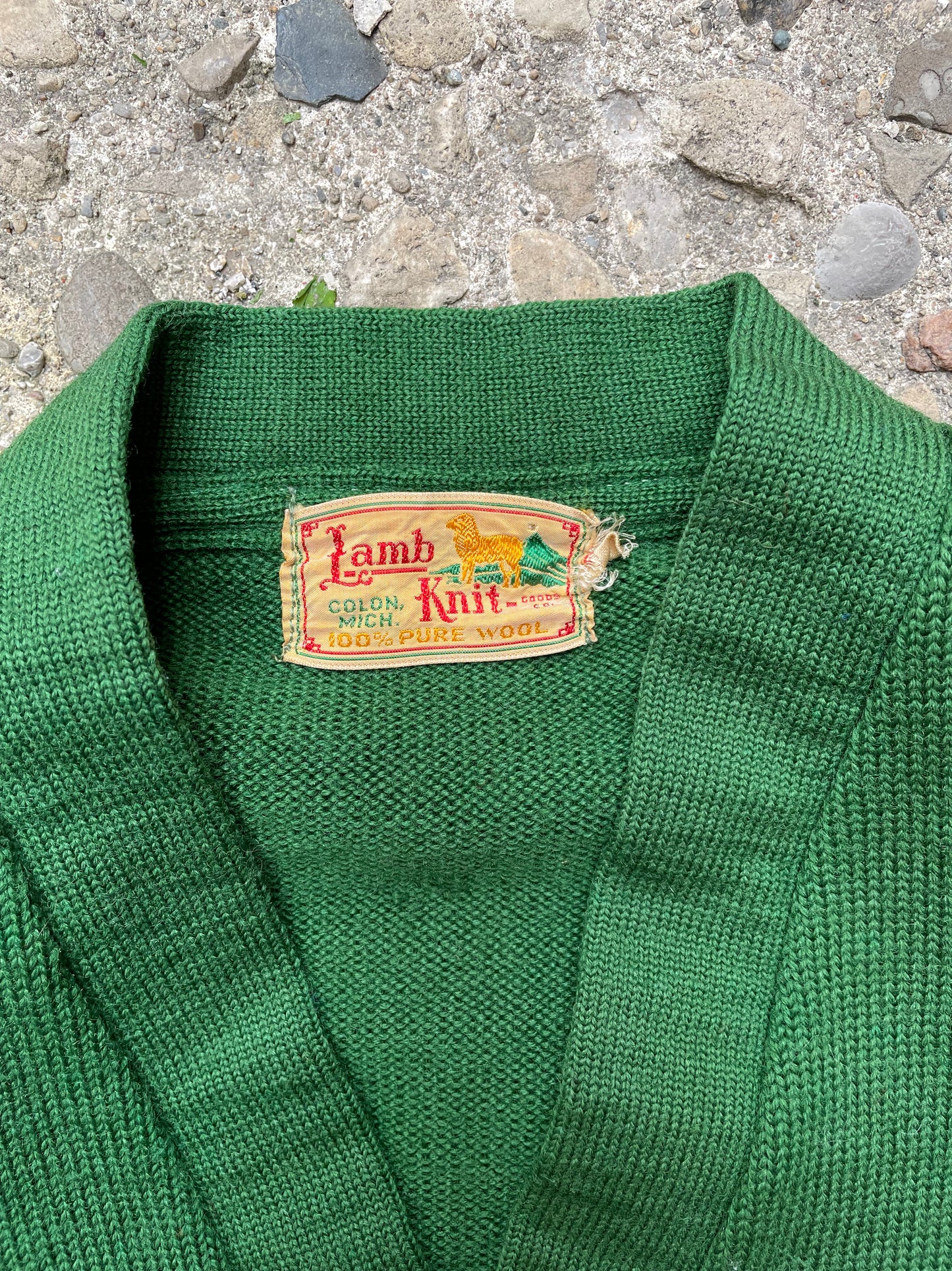 1950's Letterman Wool Cardigan Sweater - M