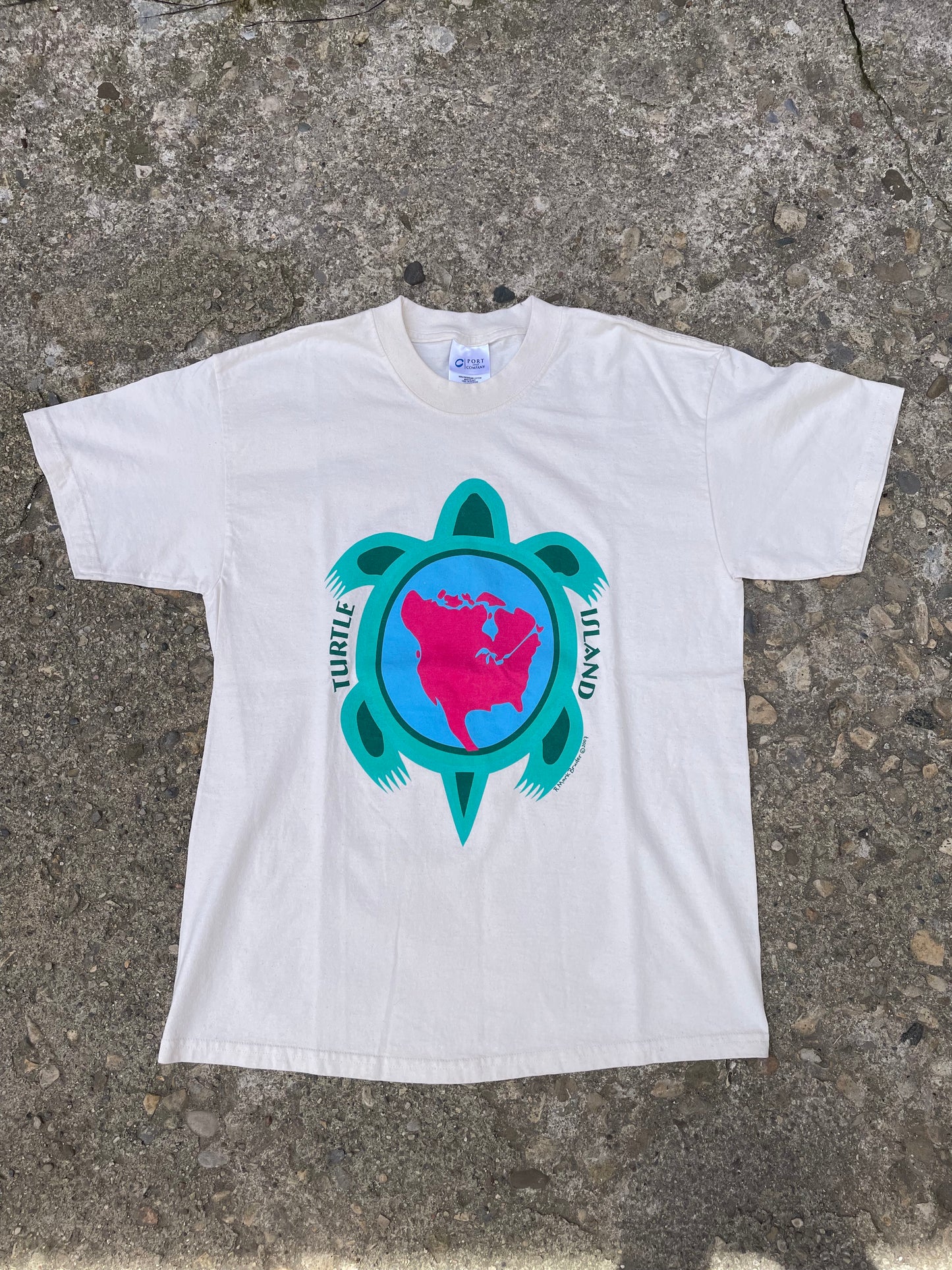2007 Turtle Island Art Graphic T-Shirt - M