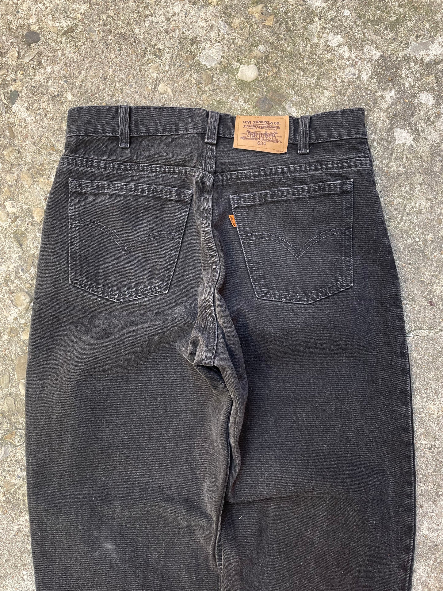 1990's Levi's 634 Orange Tab Black Denim Jeans - 32