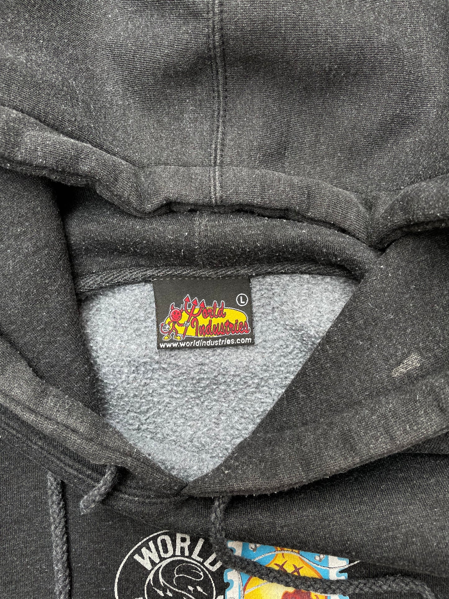 1990's World Industries Skateboards Graphic Hoodie Sweatshirt - XL