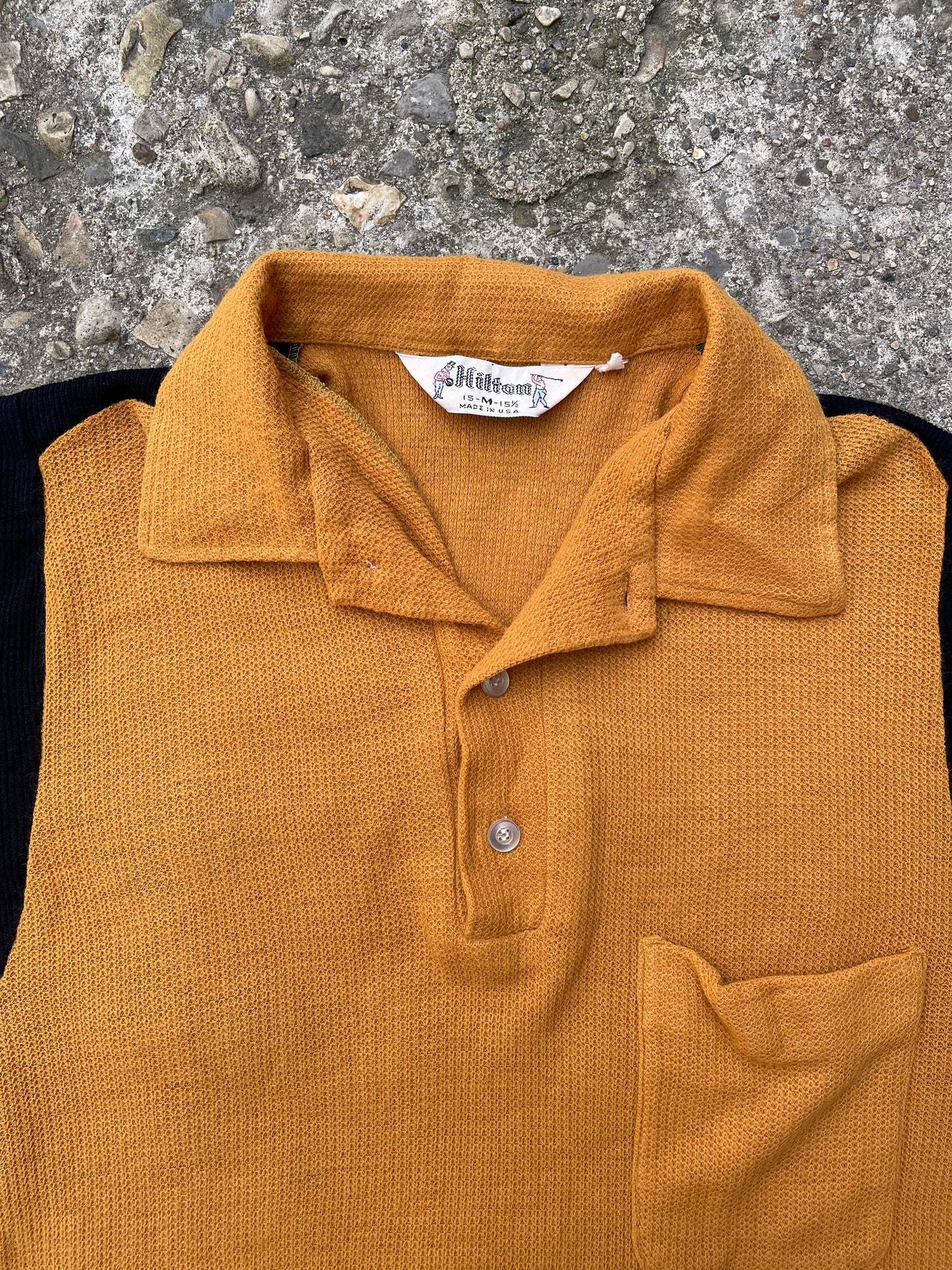 1950's Hilton Chain Stitched Polo Bowling Shirt - M