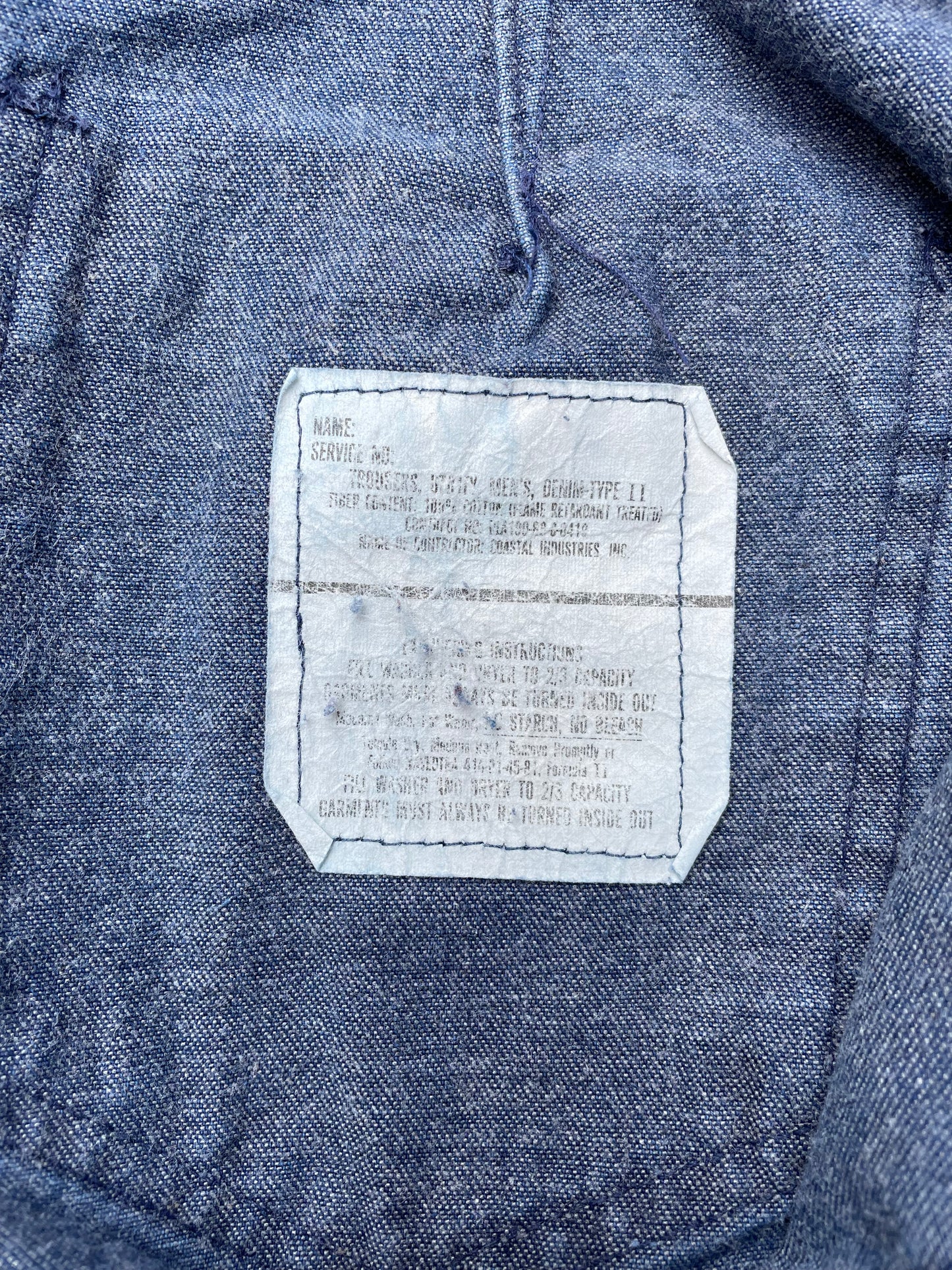 1968 U.S. Navy Stencilled Denim Deck Jeans - 37