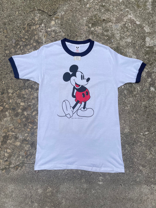 1980's Disney Mickey Mouse Graphic Ringer T-Shirt - L