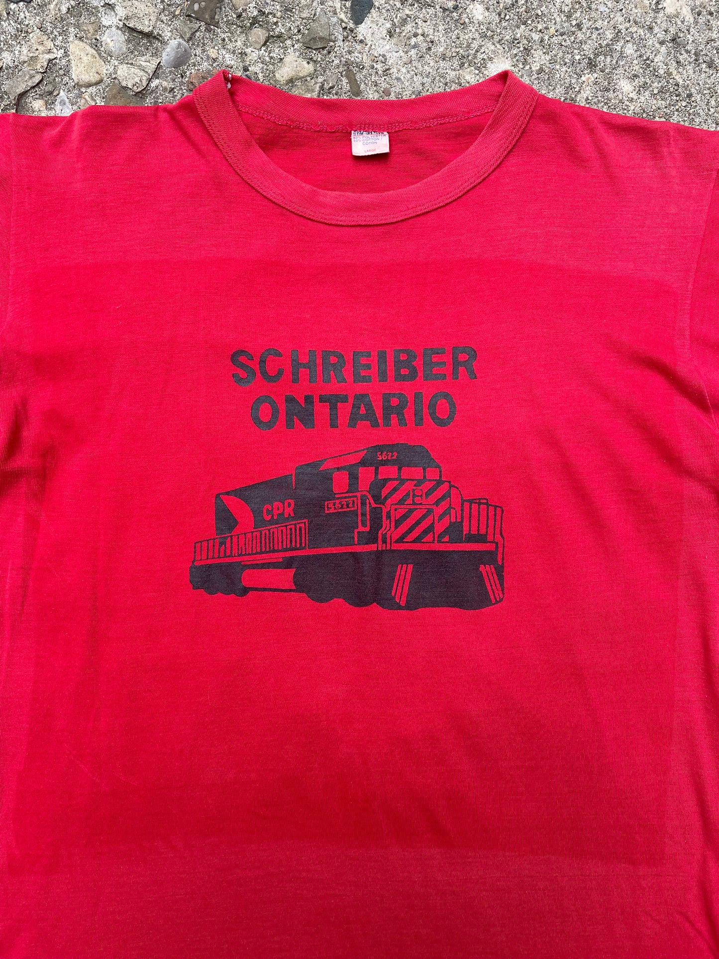 1970's Schreiber Ontario CPR Train Graphic T-Shirt - L