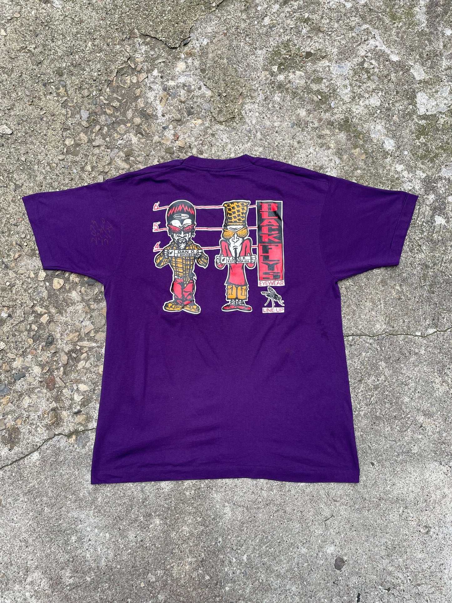 1990's Black Flys Eyewear Graphic T-Shirt - XL