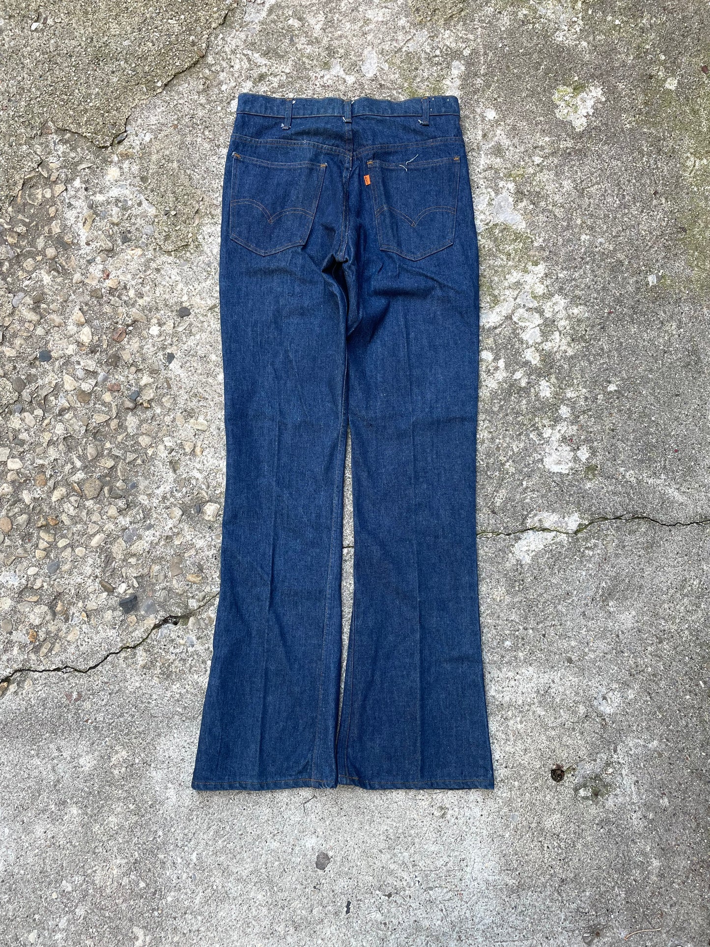 1977 Levi's 894 Orange Tab Dark Wash Flare/Bell Bottom Demin Jeans - 32