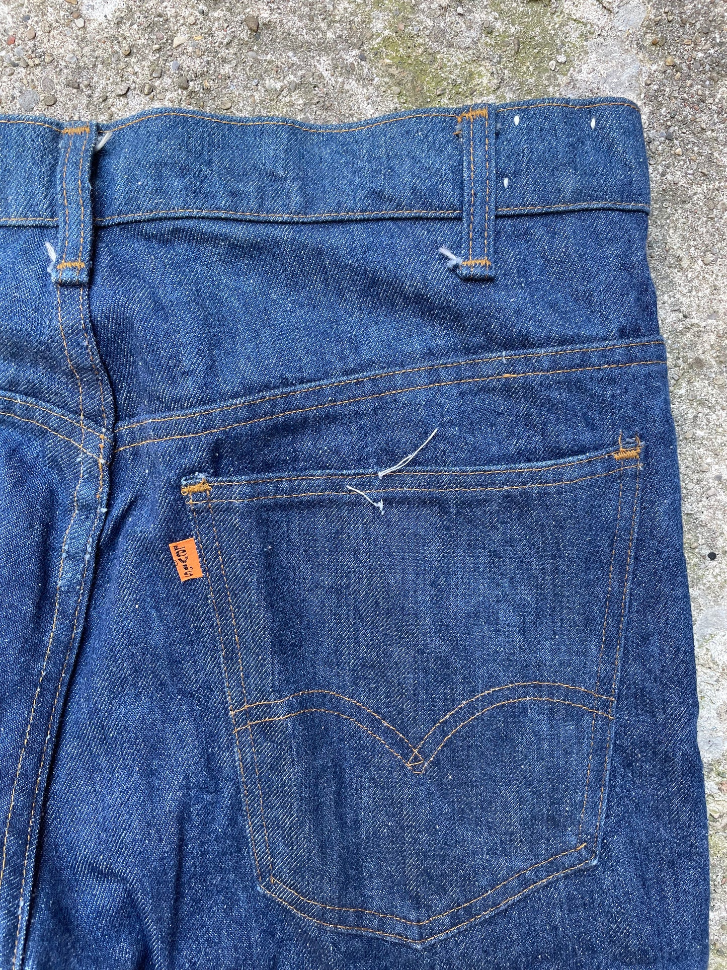 1977 Levi's 894 Orange Tab Dark Wash Flare/Bell Bottom Demin Jeans - 32