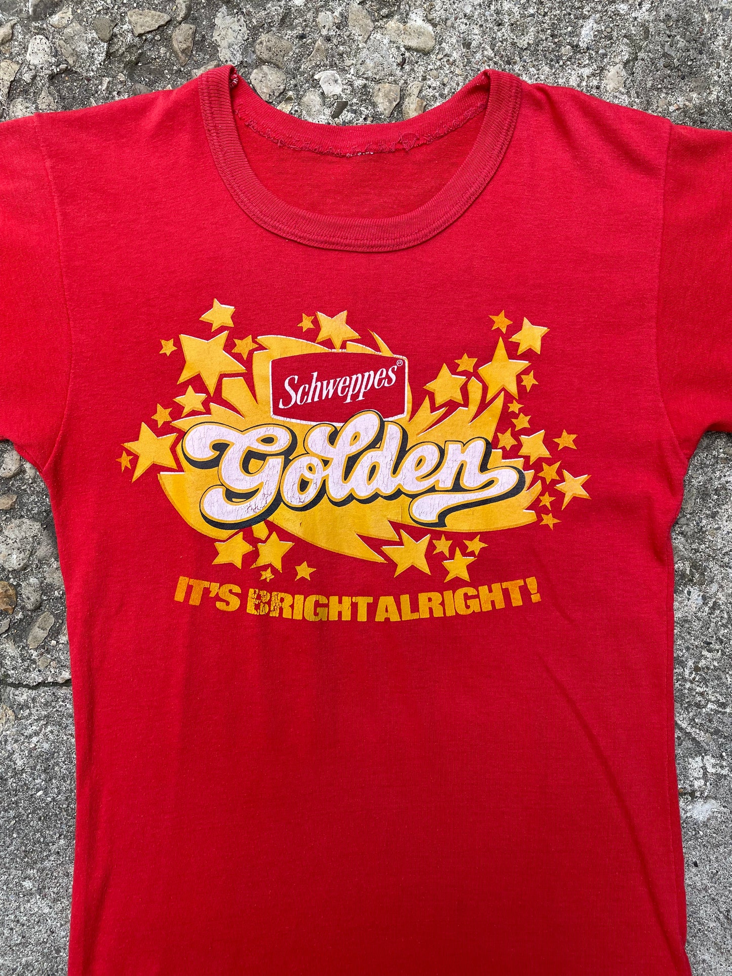 1970's Schweppes Golden Graphic T-Shirt - S