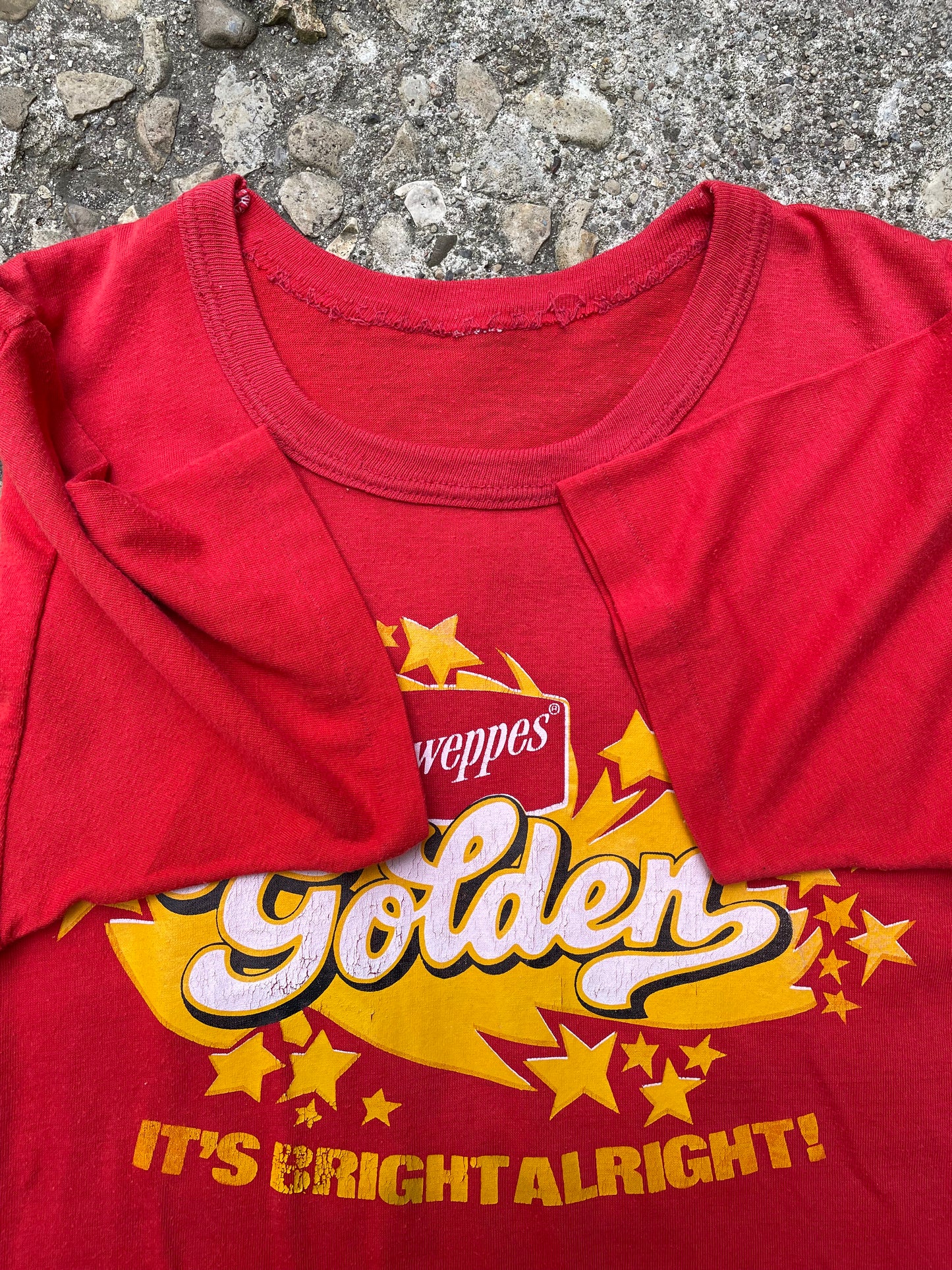 1970's Schweppes Golden Graphic T-Shirt - S