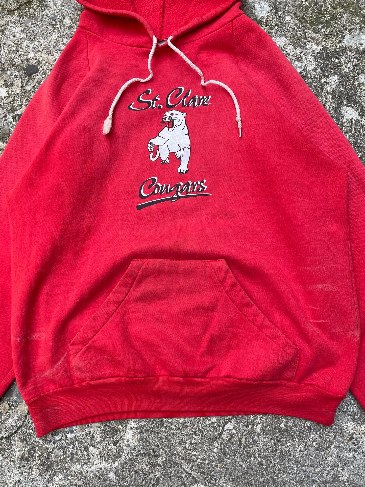 1980's St.Clare Cougars Hoodie Sweatshirt - L