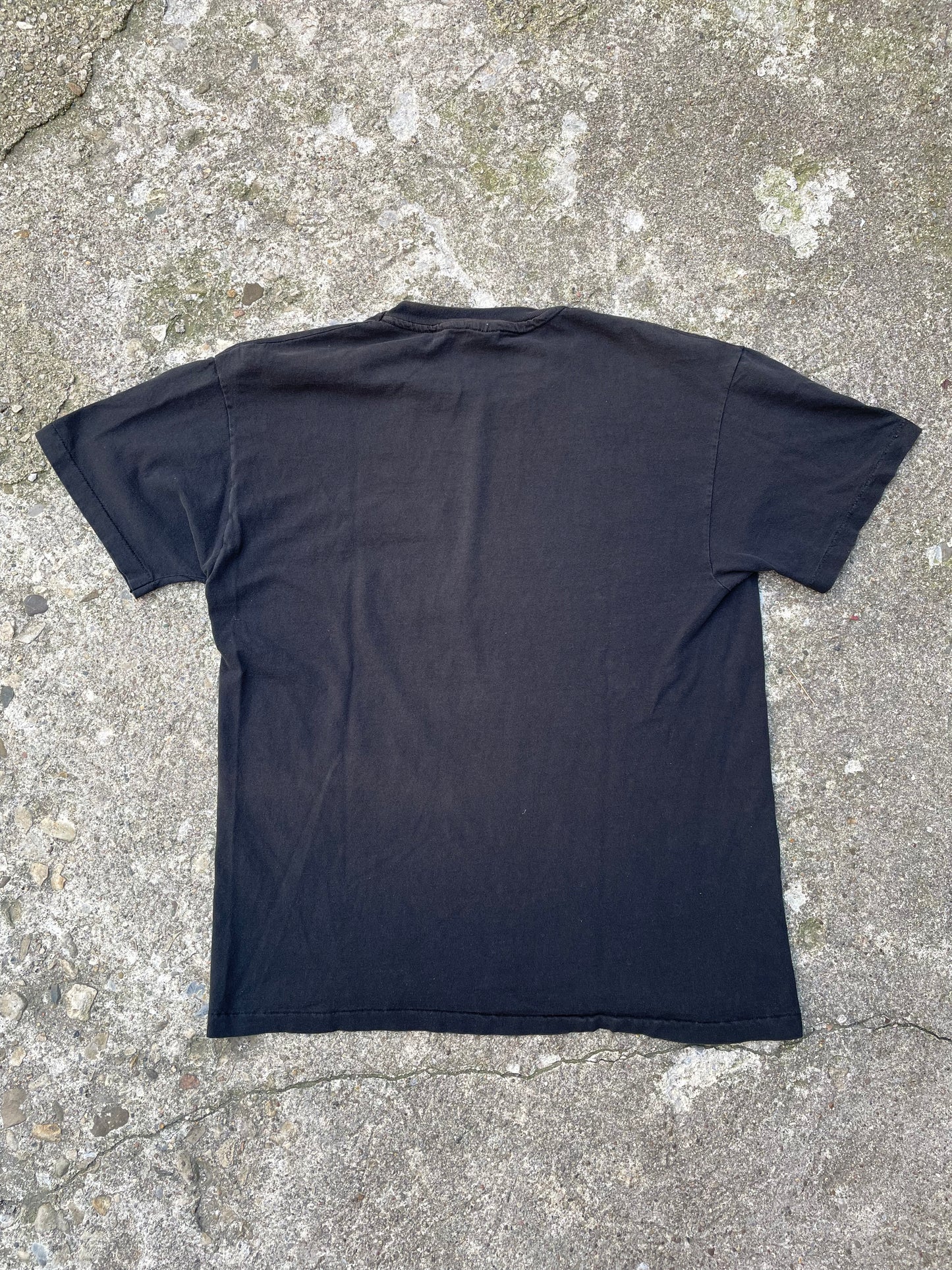 1990's Hanes Faded Blank Black Pocket T-Shirt - L