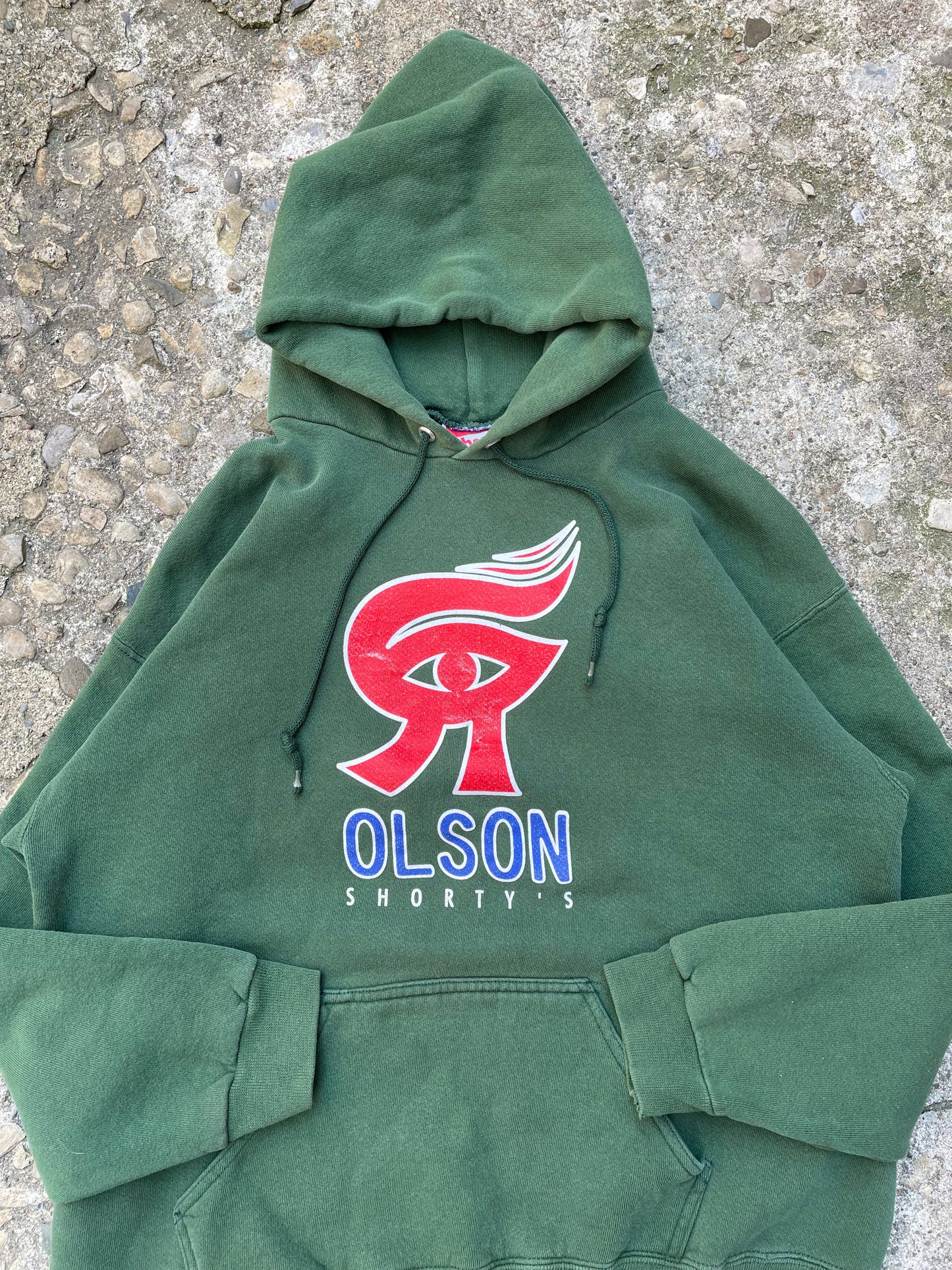 1990's Shorty's Skateboards Steve Olson Graphic Logo Hoodie Sweatshirt - M