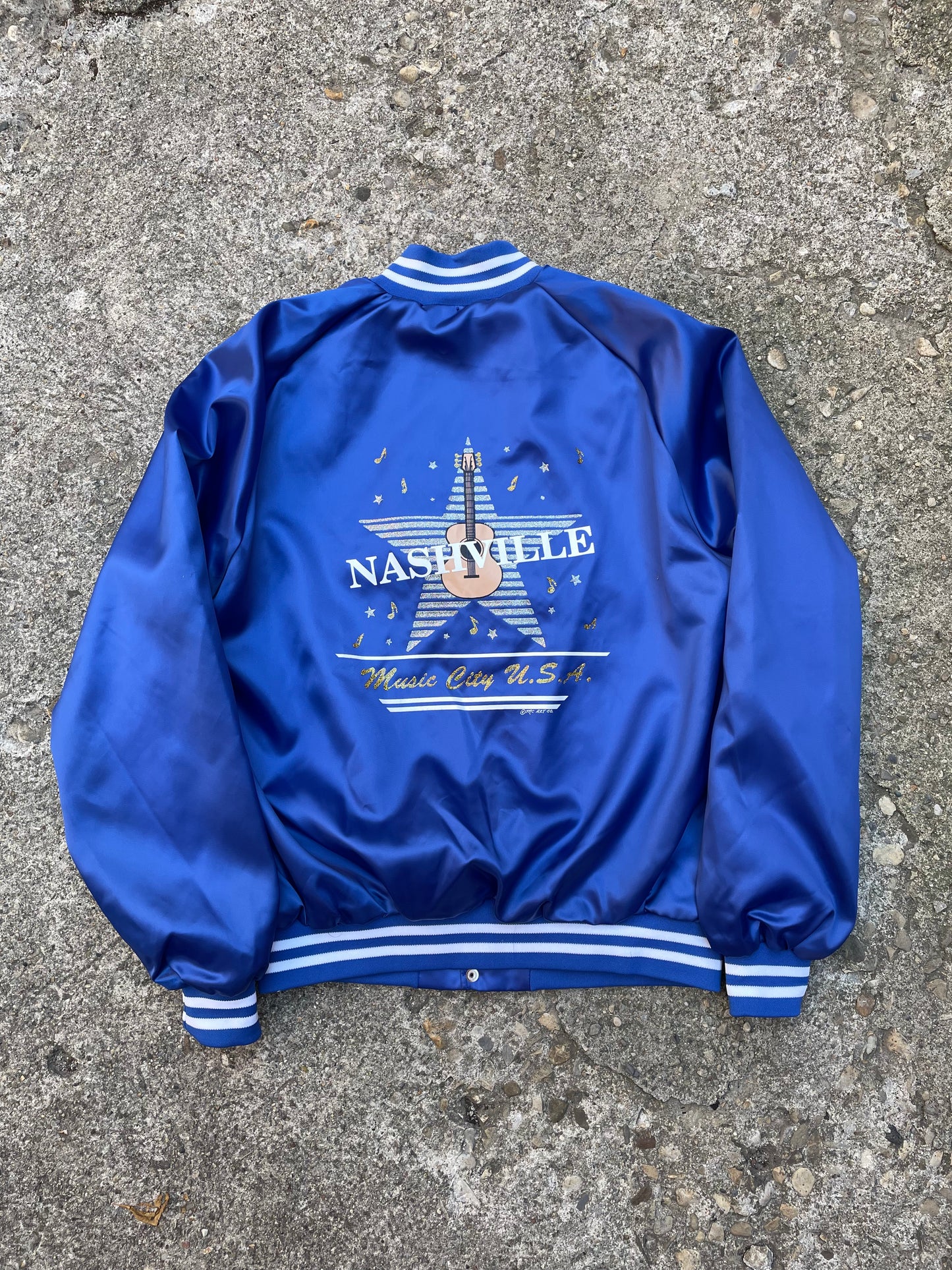 1980's Nashville Satin Bomber Jacket - XL