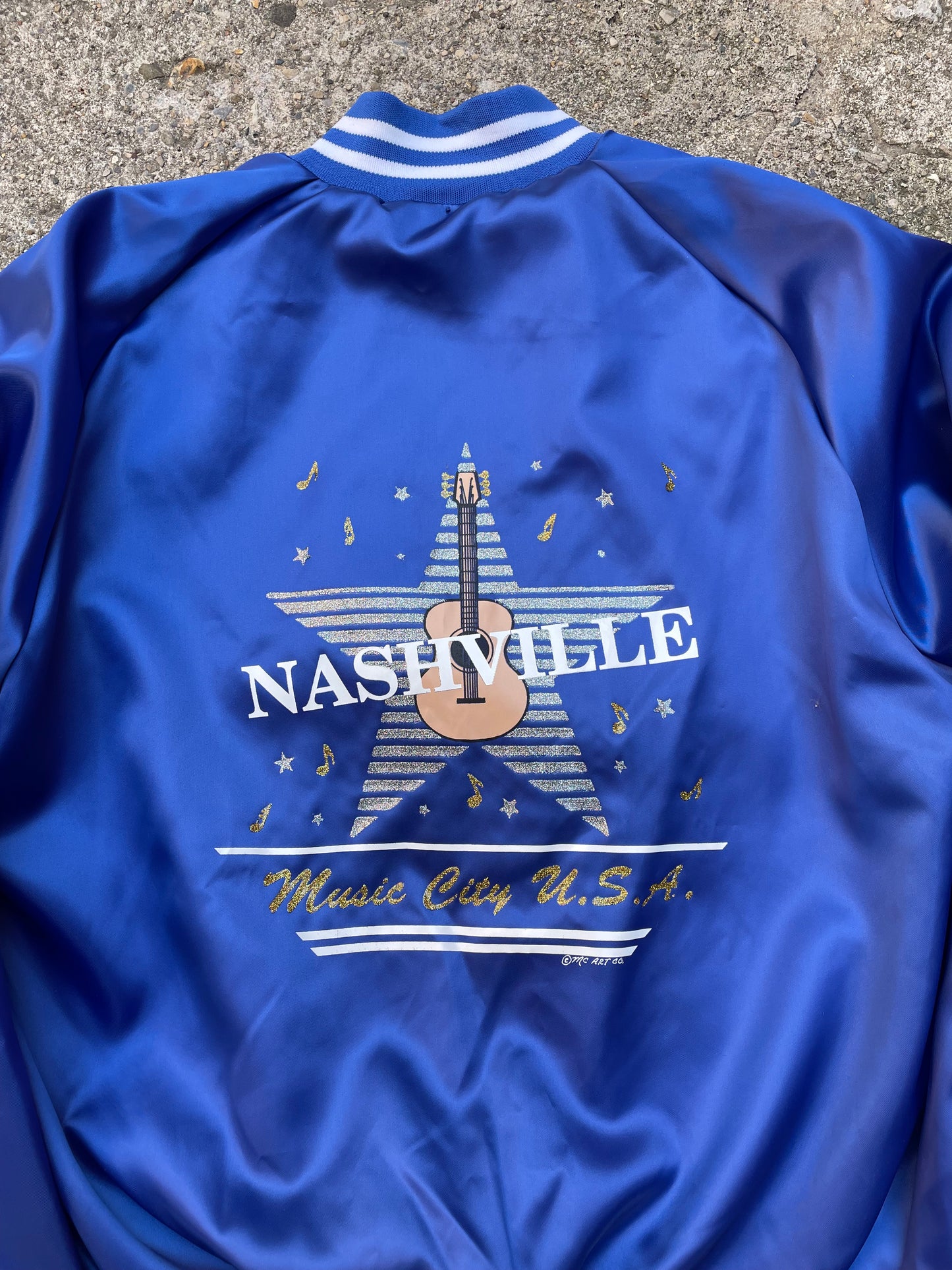 1980's Nashville Satin Bomber Jacket - XL