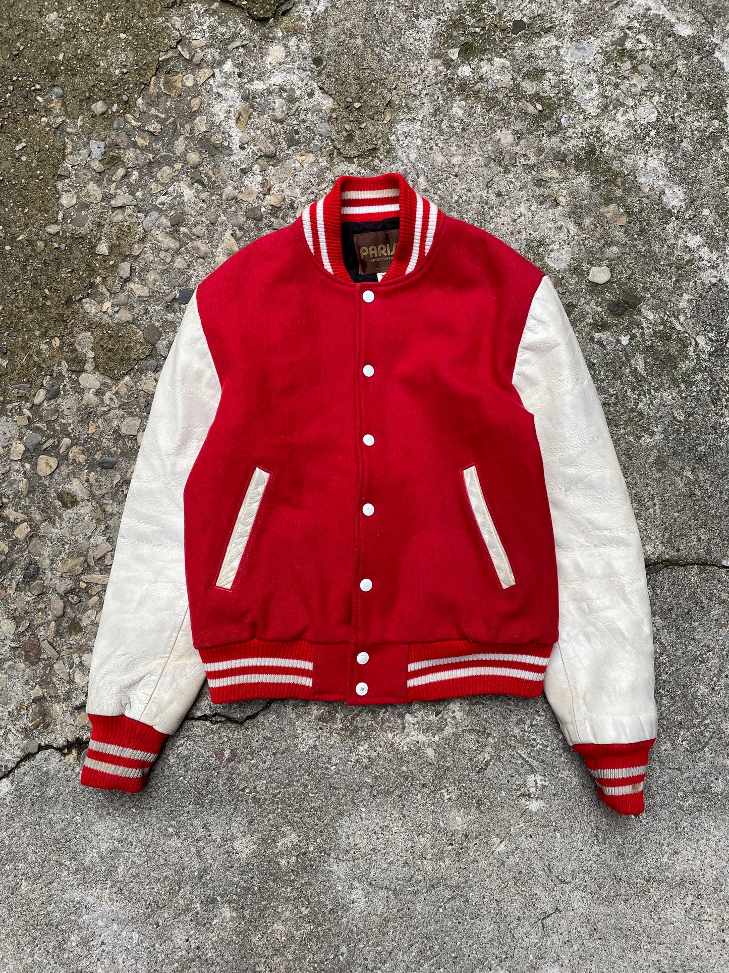 1980's Wool & Leather Varsity Bomber Jacket - M