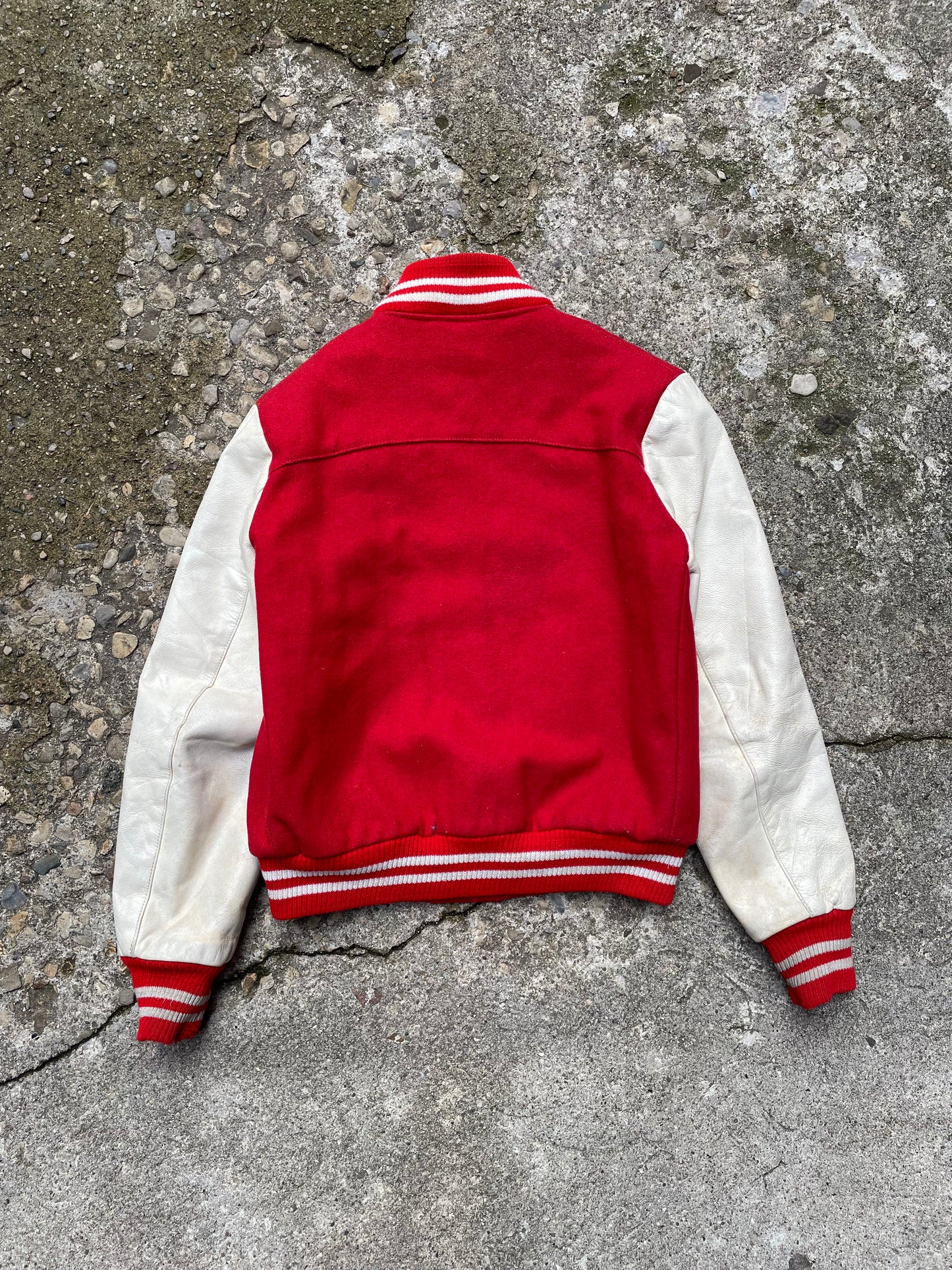 1980's Wool & Leather Varsity Bomber Jacket - M