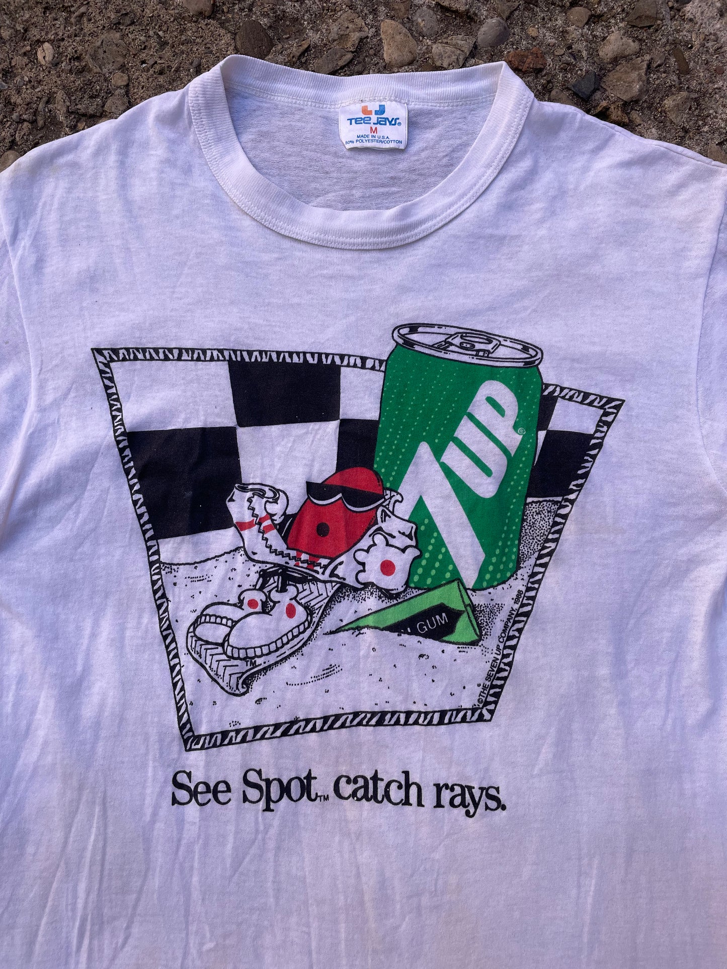 1988 7Up 'See Spot Catch Rays' Graphic T-Shirt - M