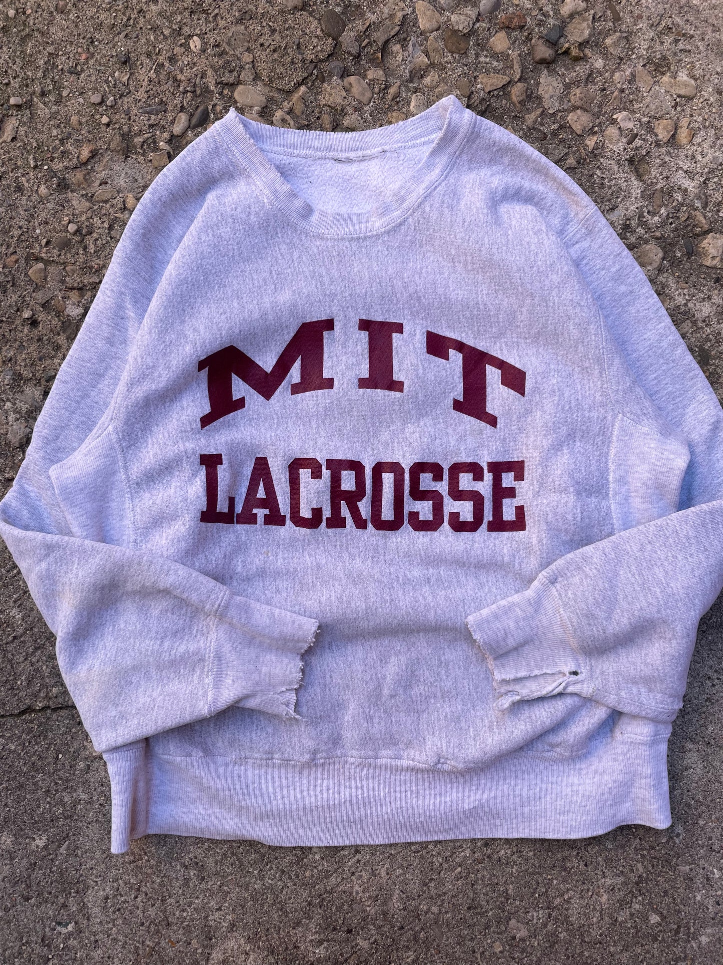 1990's Champion M.I.T. Lacrosse Reave Weave Crewneck Sweatshirt - L